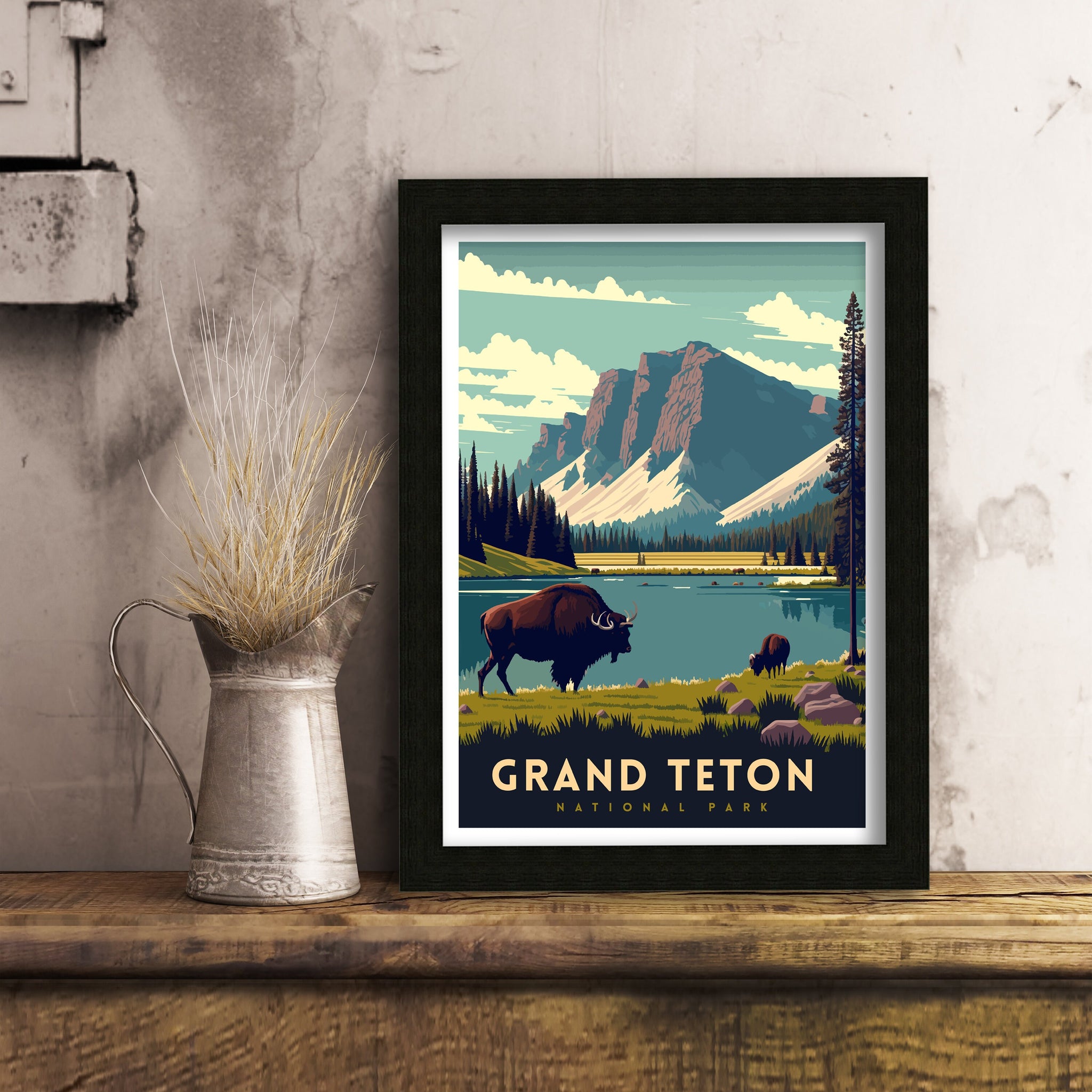 Grand Teton National Park Travel Poster | Adventure Print