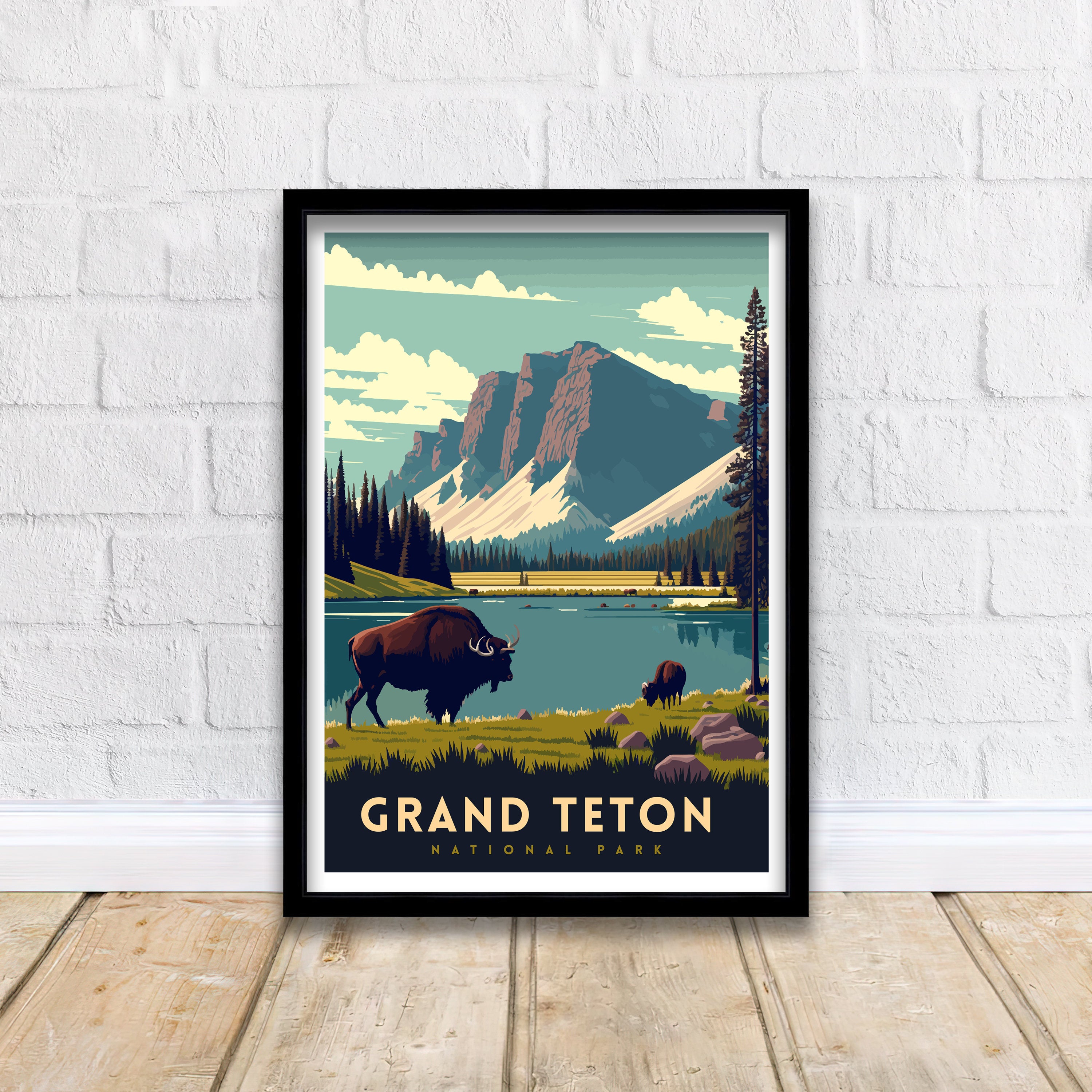 Grand Teton National Park Travel Poster | Adventure Print