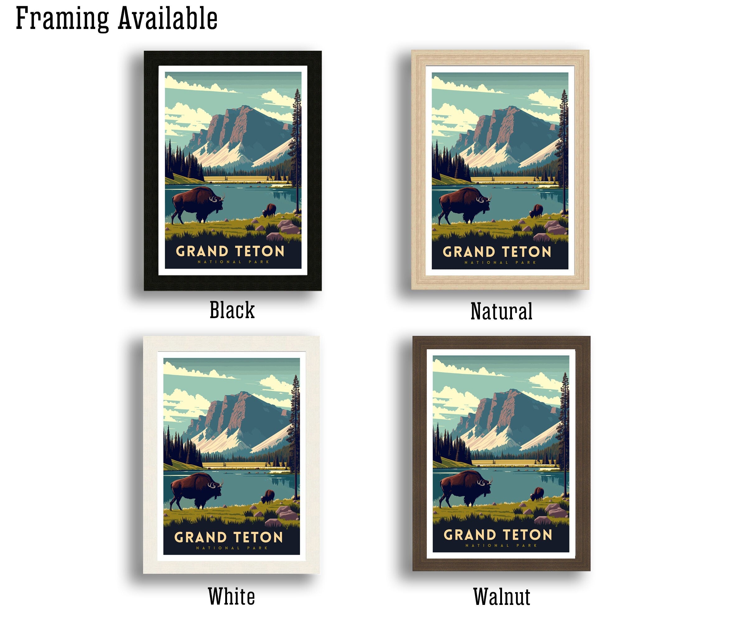 Grand Teton National Park Travel Poster | Adventure Print