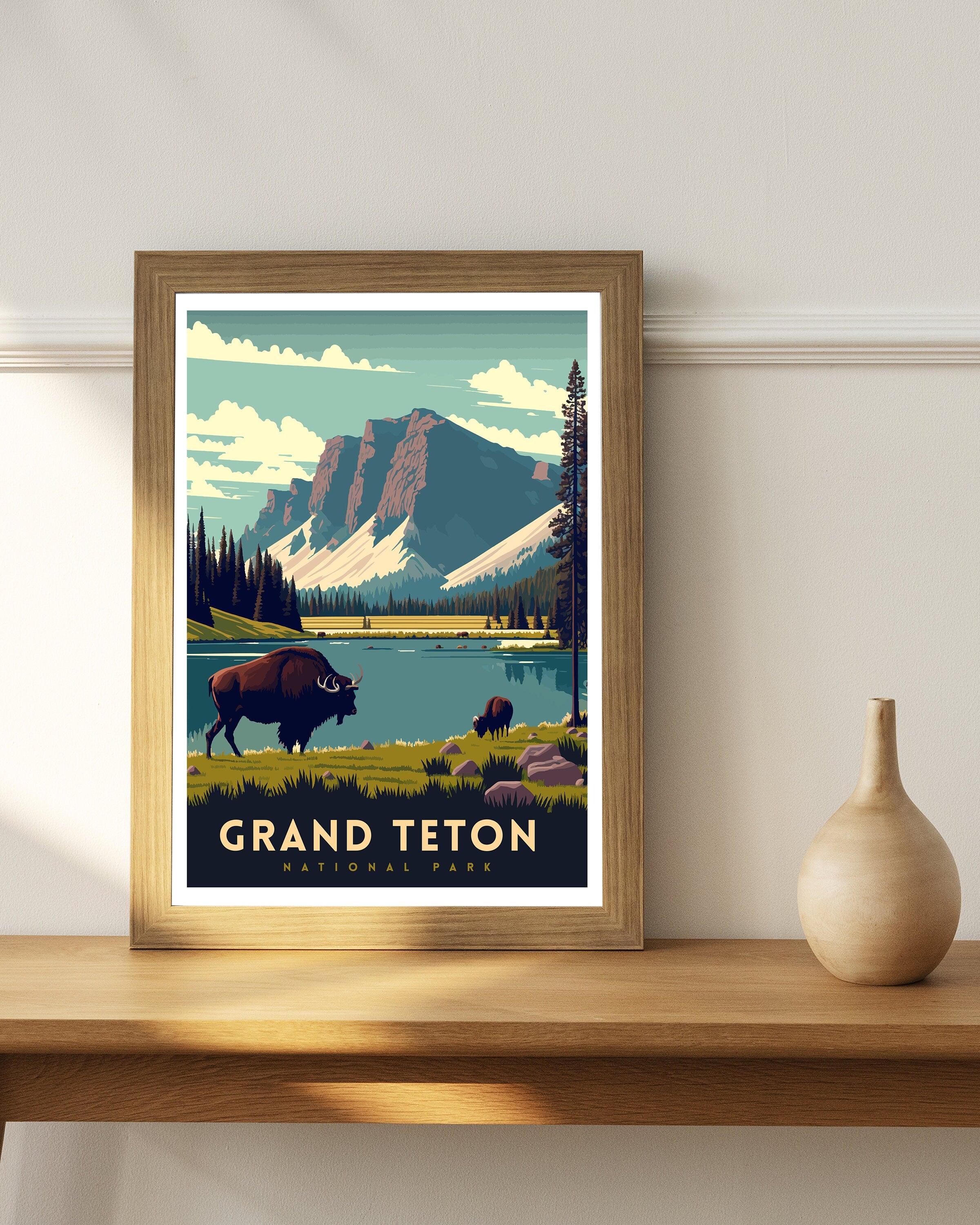 Grand Teton National Park Travel Poster | Adventure Print