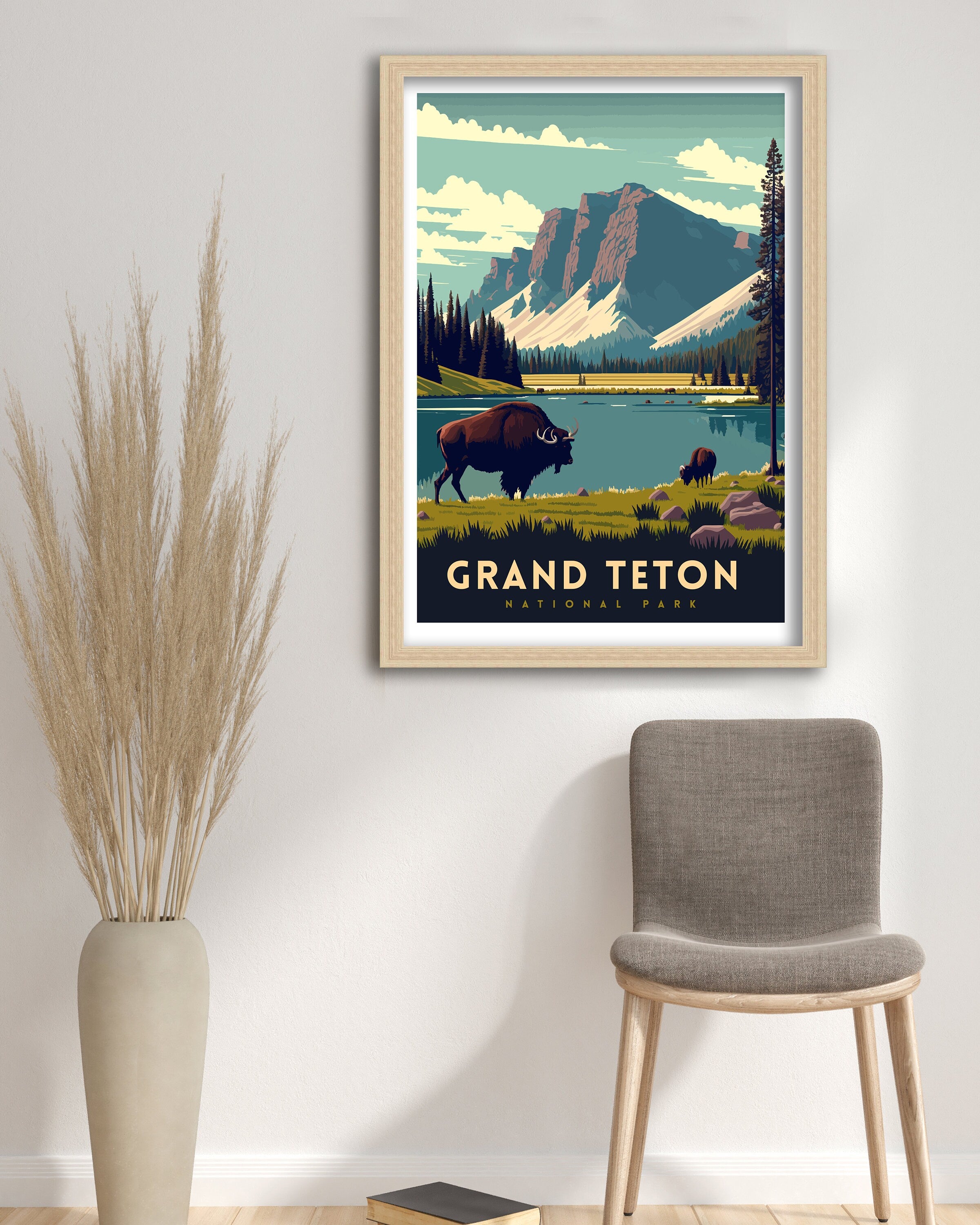 Grand Teton National Park Travel Poster | Adventure Print