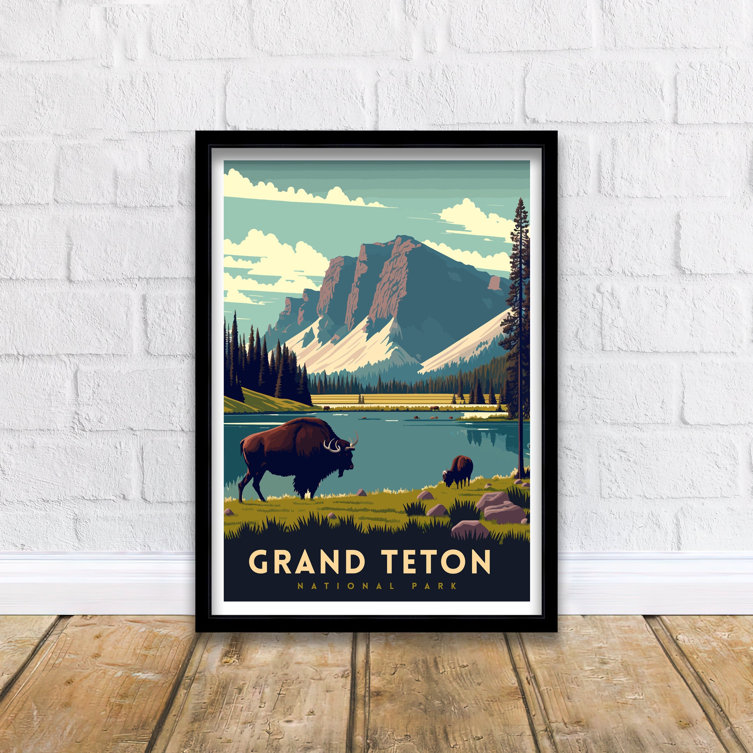Grand Teton National Park Travel Poster | Adventure Print