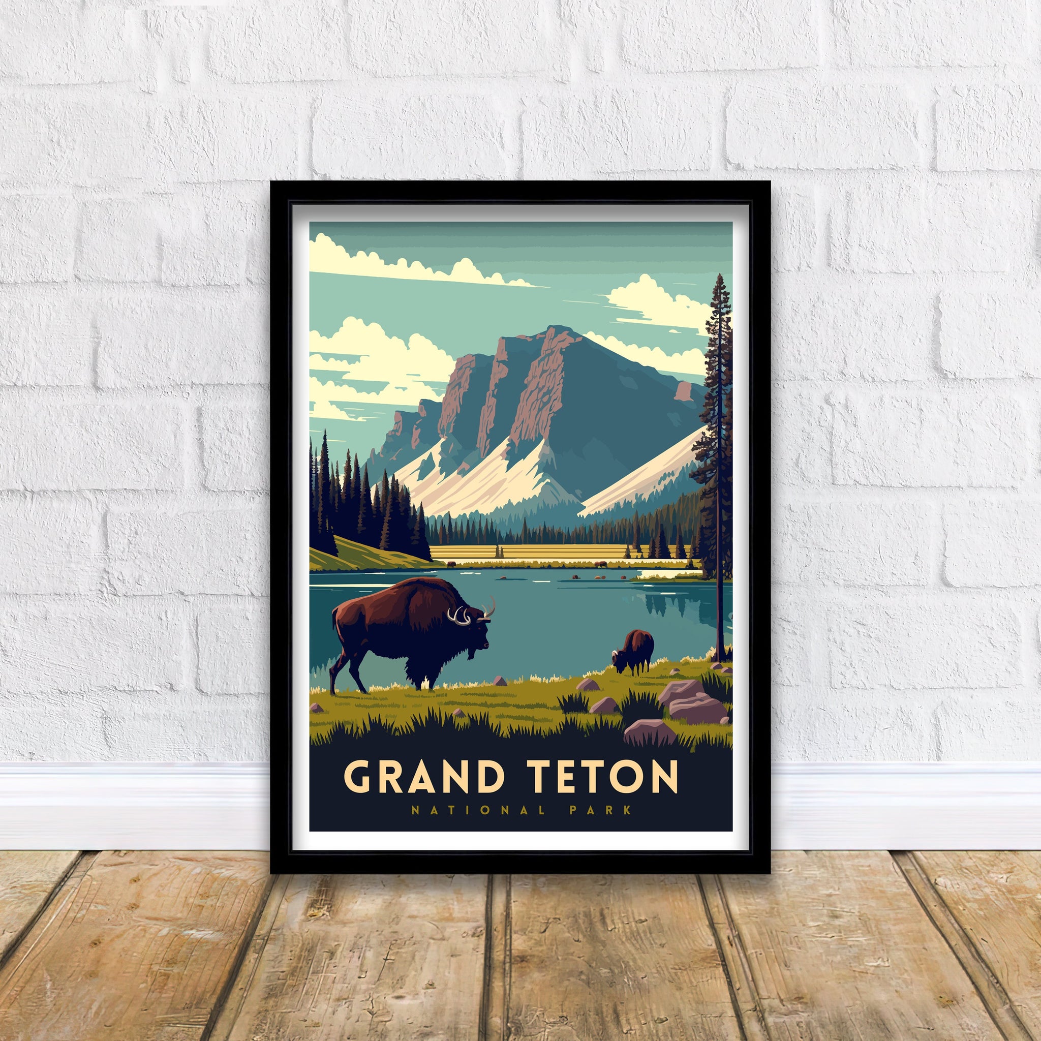 Grand Teton National Park Travel Poster | Adventure Print
