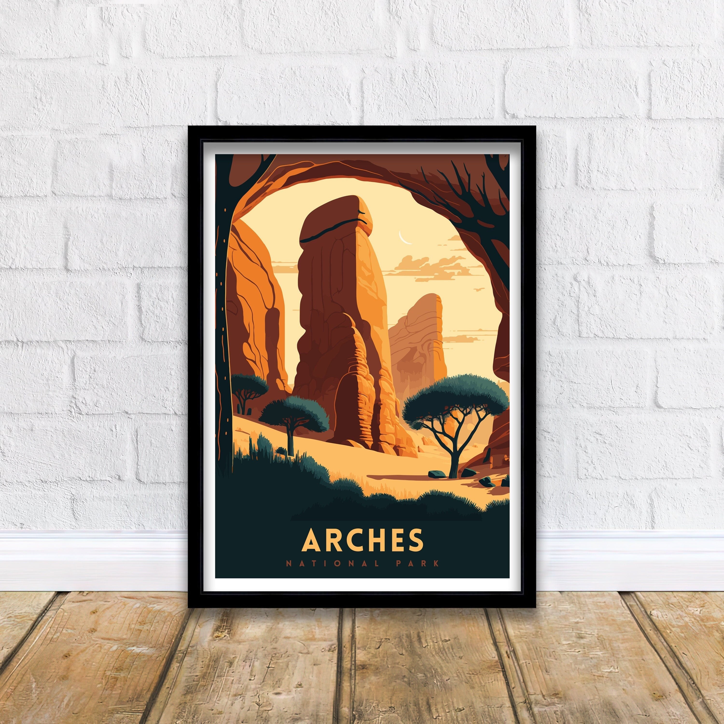 Arches National Park Art Print | Utah Travel Poster