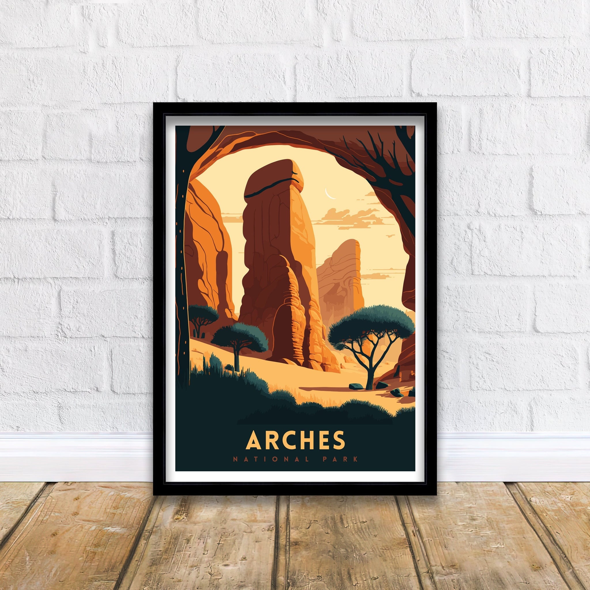 Arches National Park Art Print | Utah Travel Poster