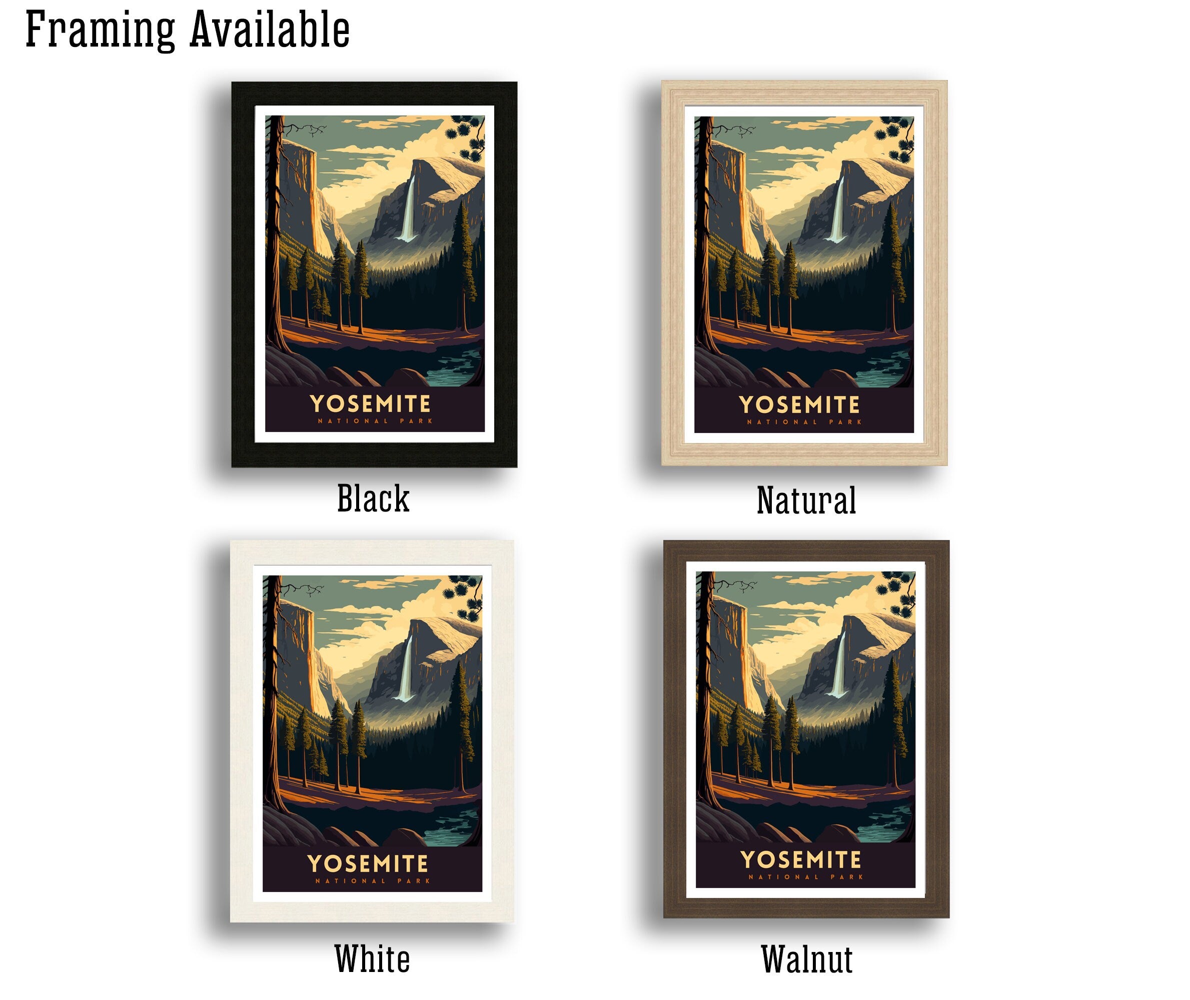 Yosemite National Park Art Print | Adventure Travel Poster