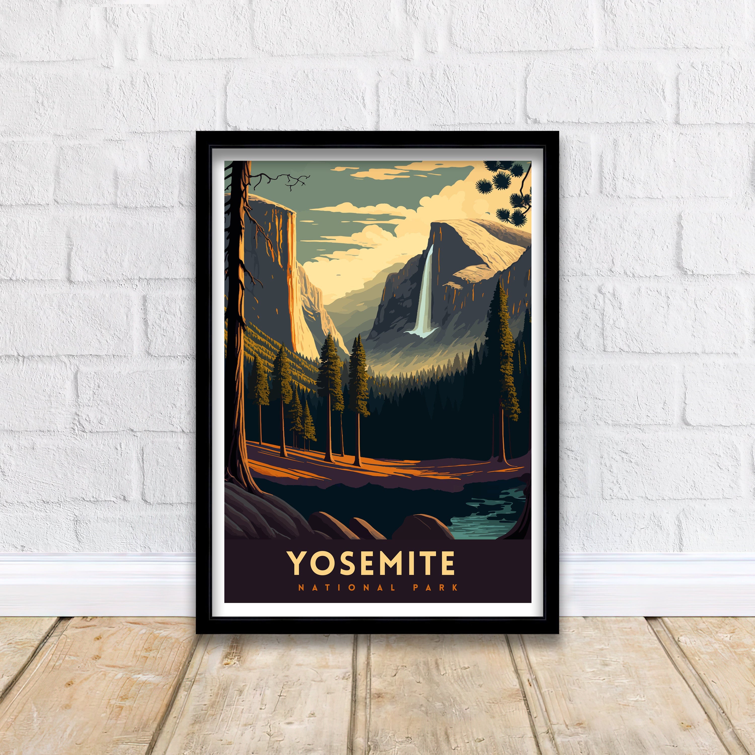 Yosemite National Park Art Print | Adventure Travel Poster