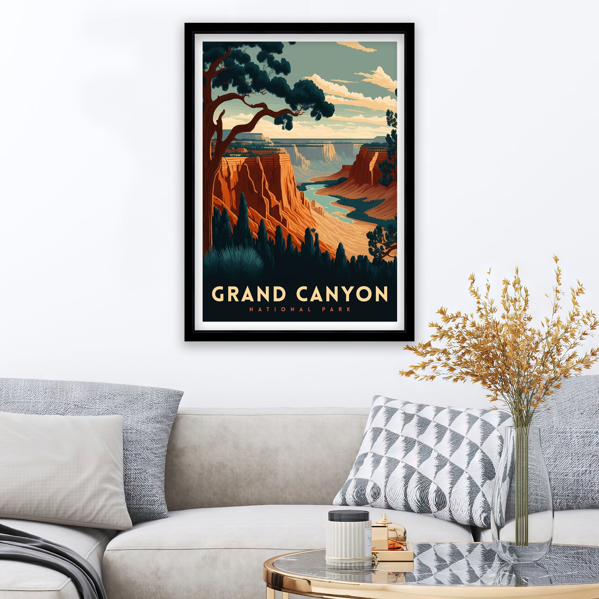 Grand Canyon Travel Poster | Arizona National Park Wall Art