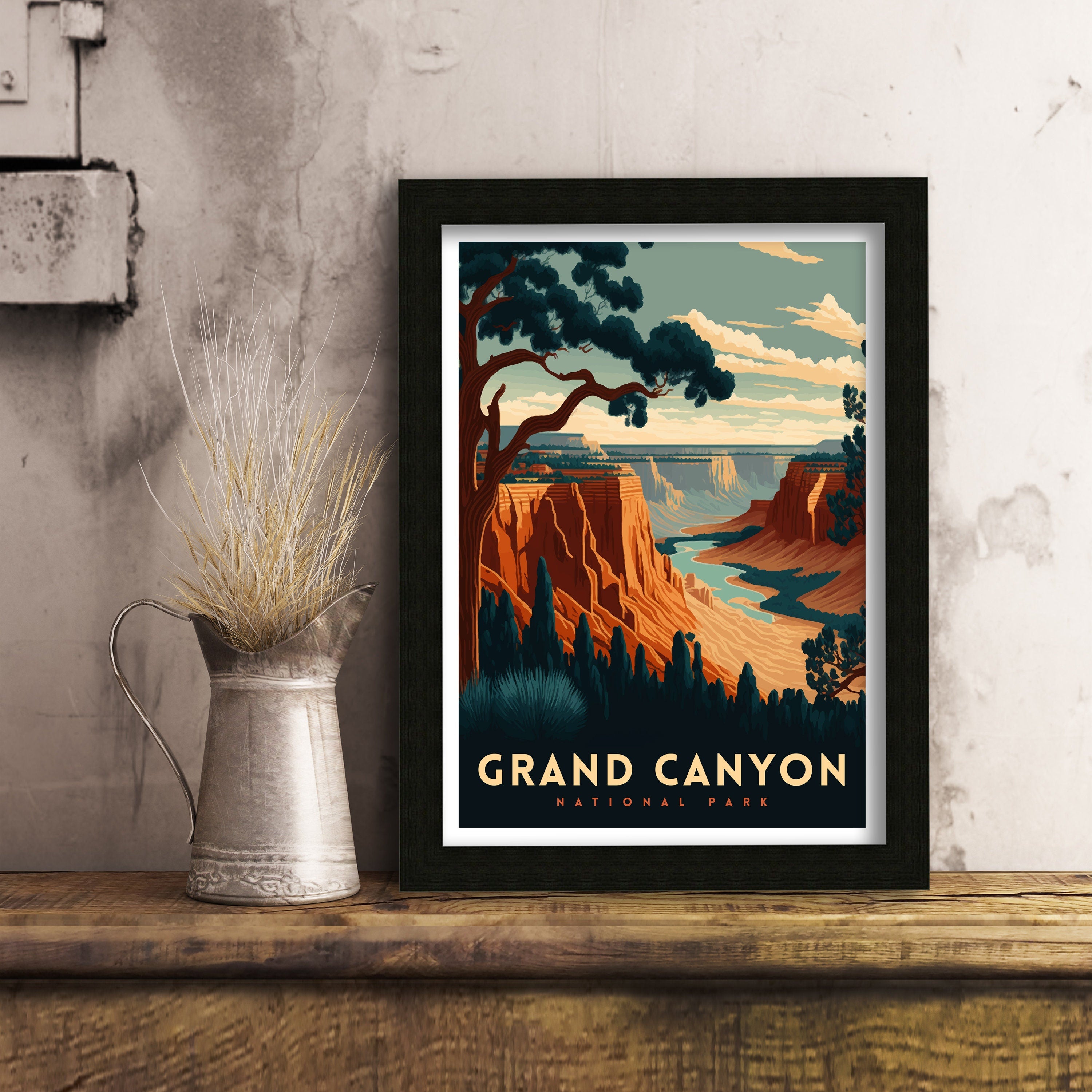 Grand Canyon Travel Poster | Arizona National Park Wall Art