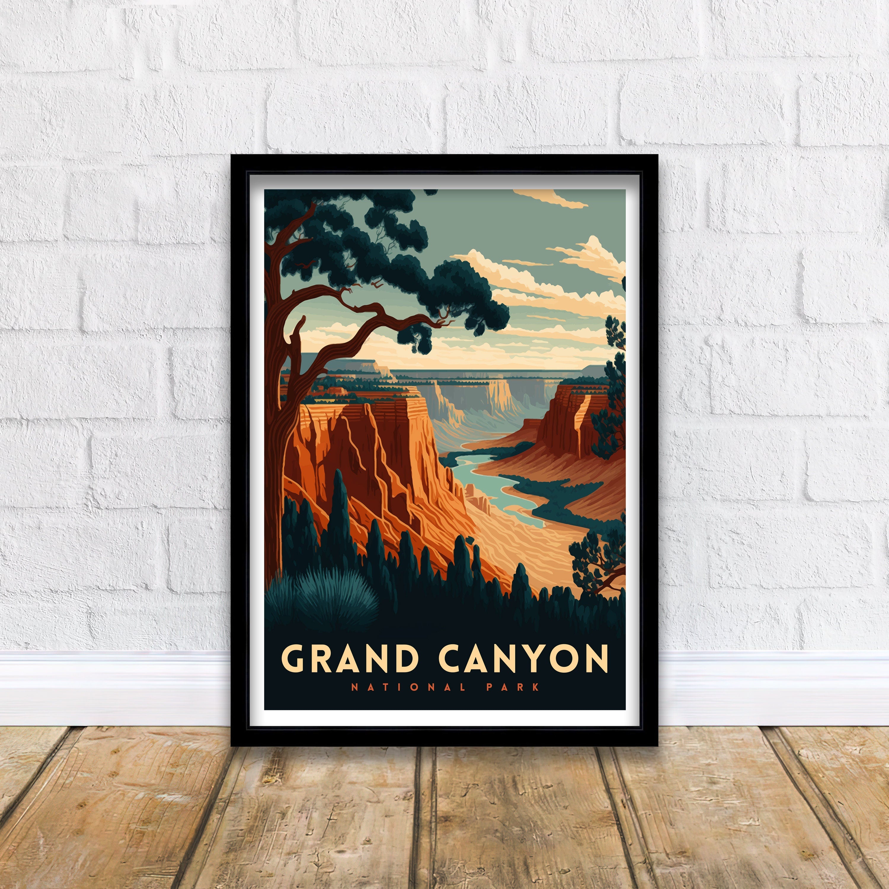 Grand Canyon Travel Poster | Arizona National Park Wall Art