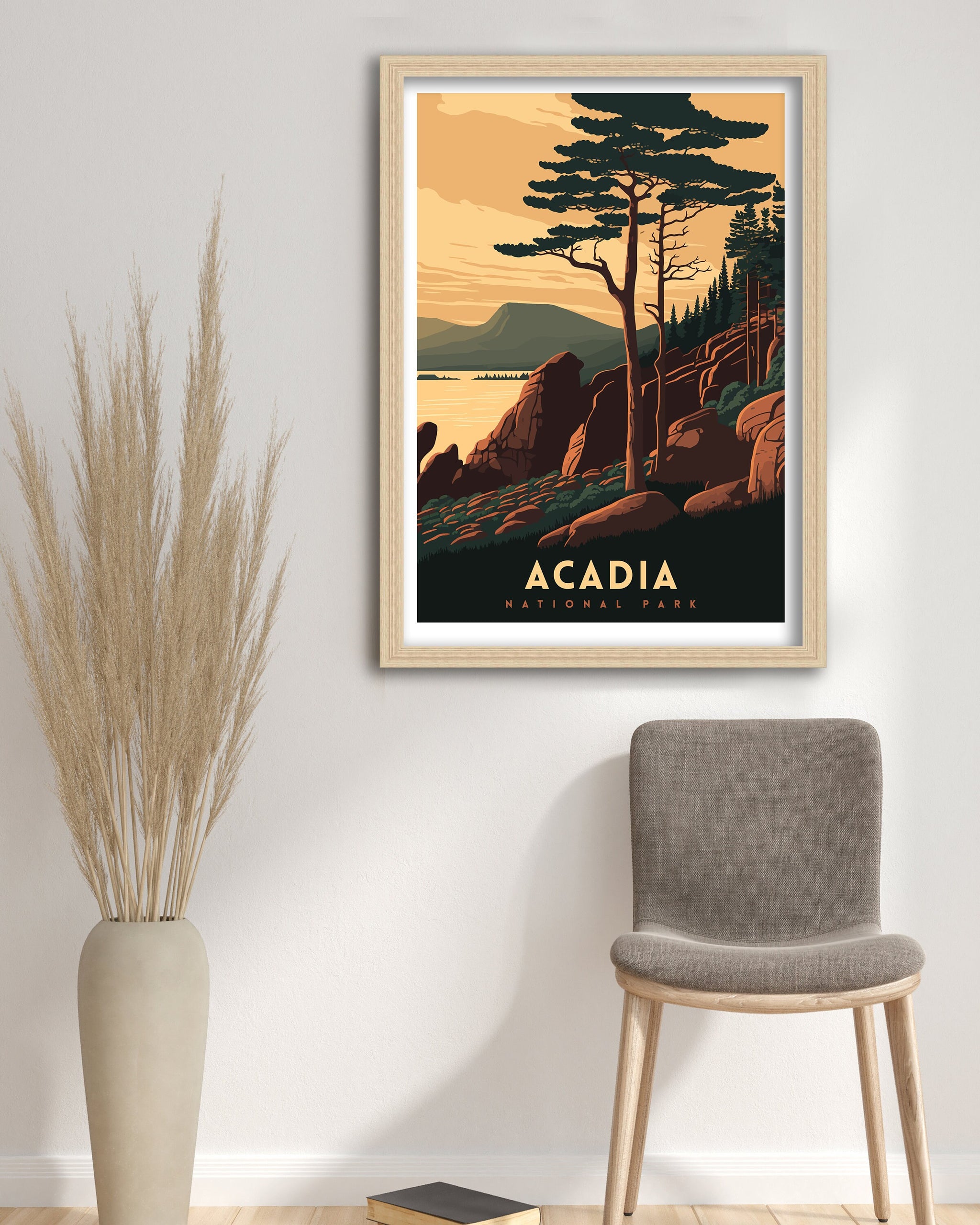 Acadia National Park Poster | Retro Travel Print