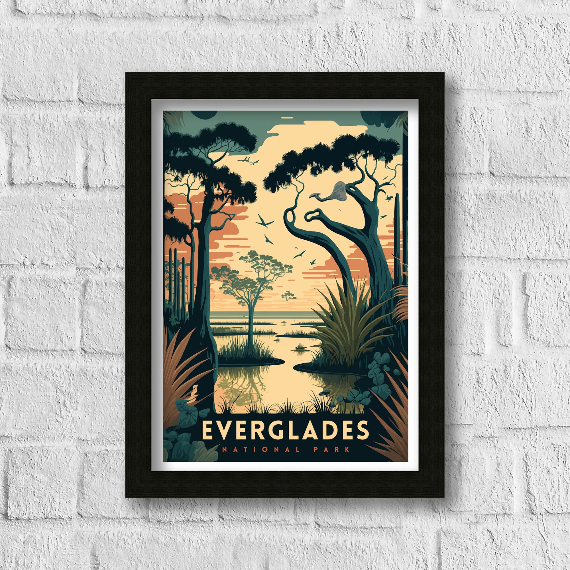 Everglades National Park Travel Poster | Cypress Swamp Art Print