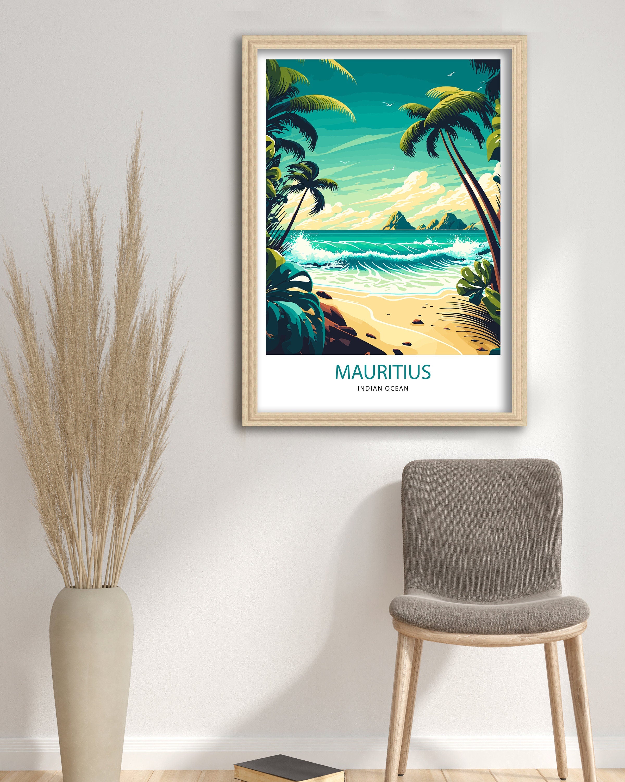 Mauritius Travel Poster | Tropical Island Art Print