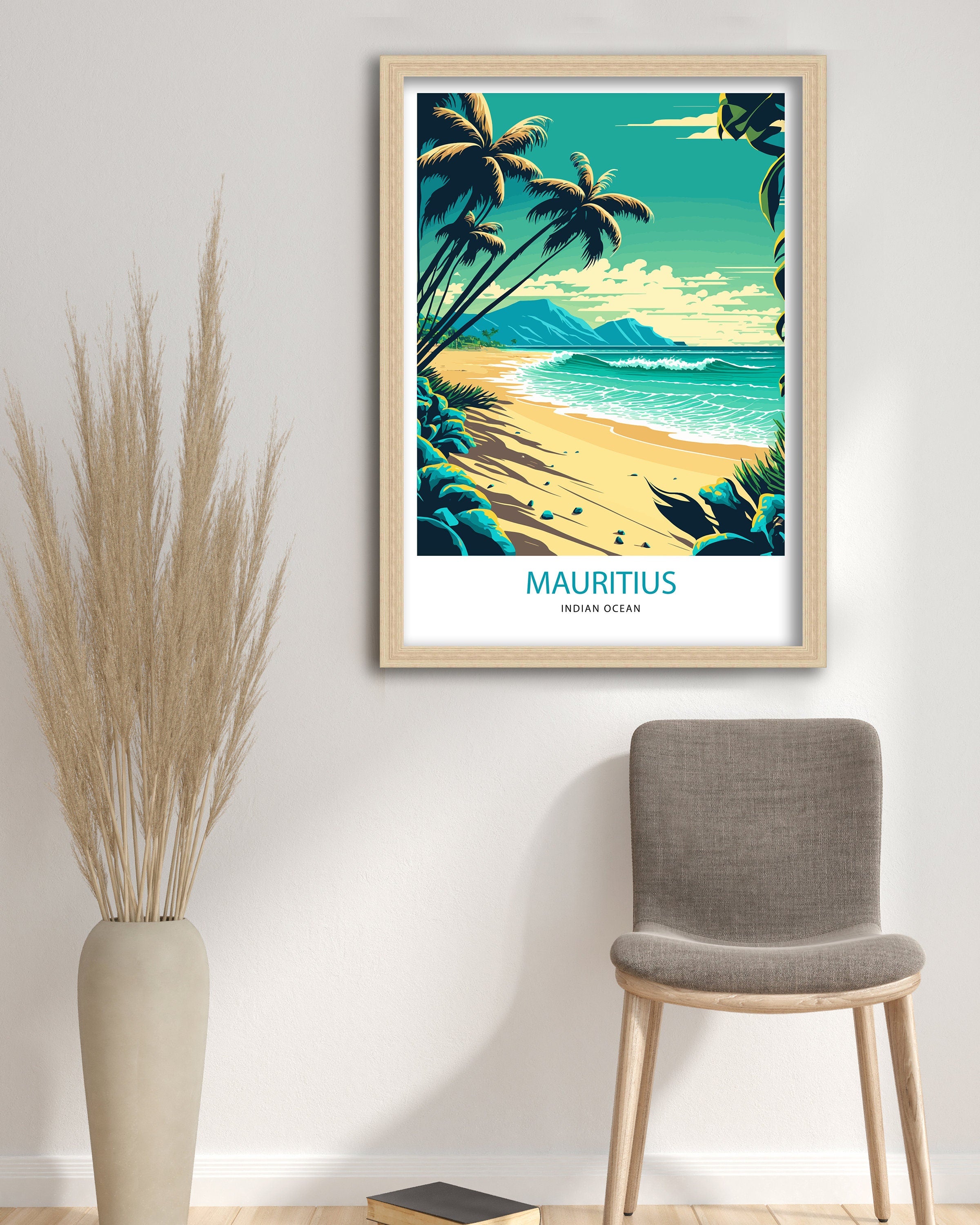 Mauritius Travel Poster | Tropical Island Art Print