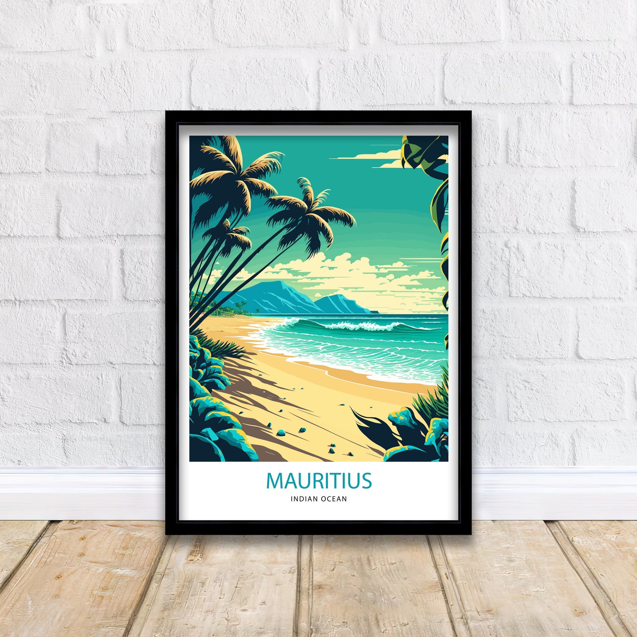 Mauritius Travel Poster | Tropical Island Art Print
