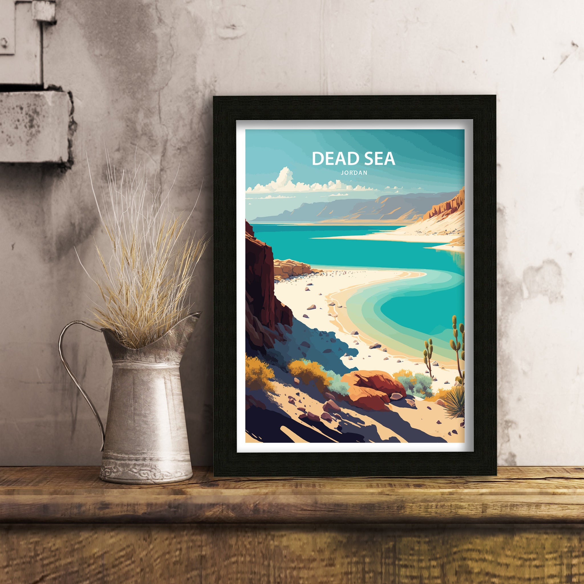 Dead Sea Art Print | Jordan Landscape, Middle East Decor