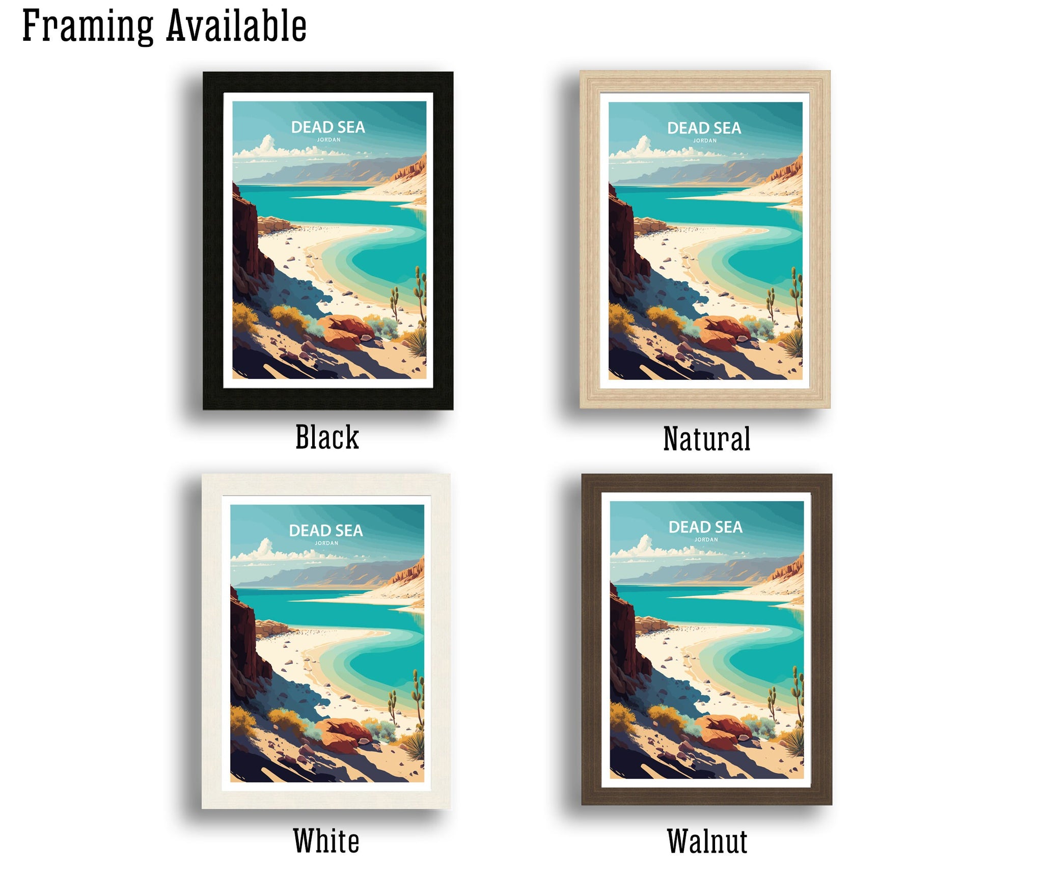 Dead Sea Art Print | Jordan Landscape, Middle East Decor