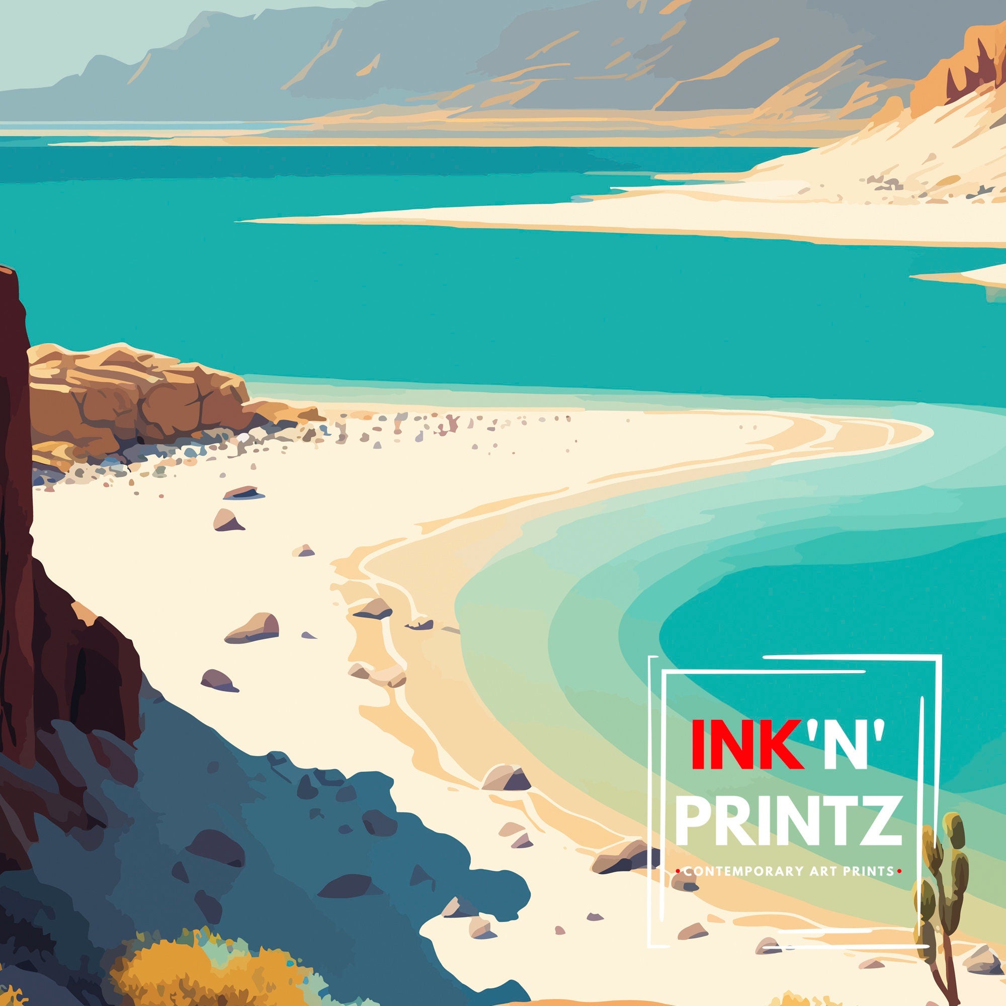 Dead Sea Art Print | Jordan Landscape, Middle East Decor