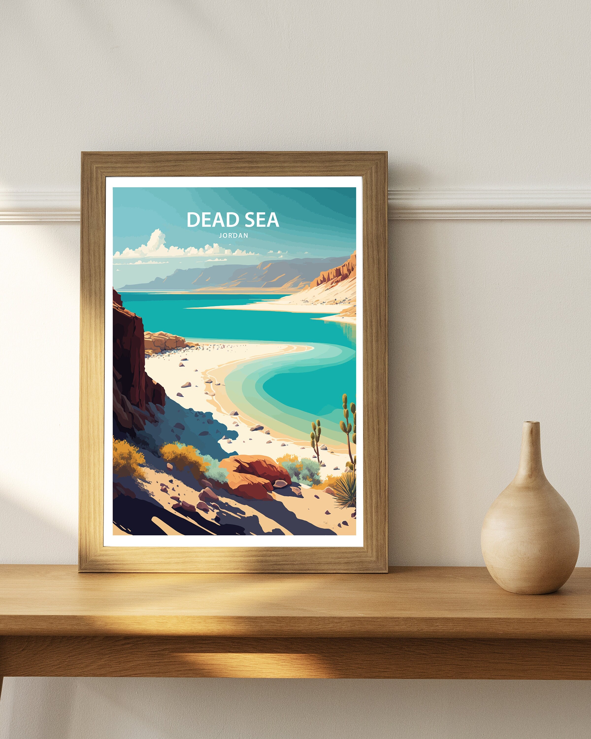 Dead Sea Art Print | Jordan Landscape, Middle East Decor