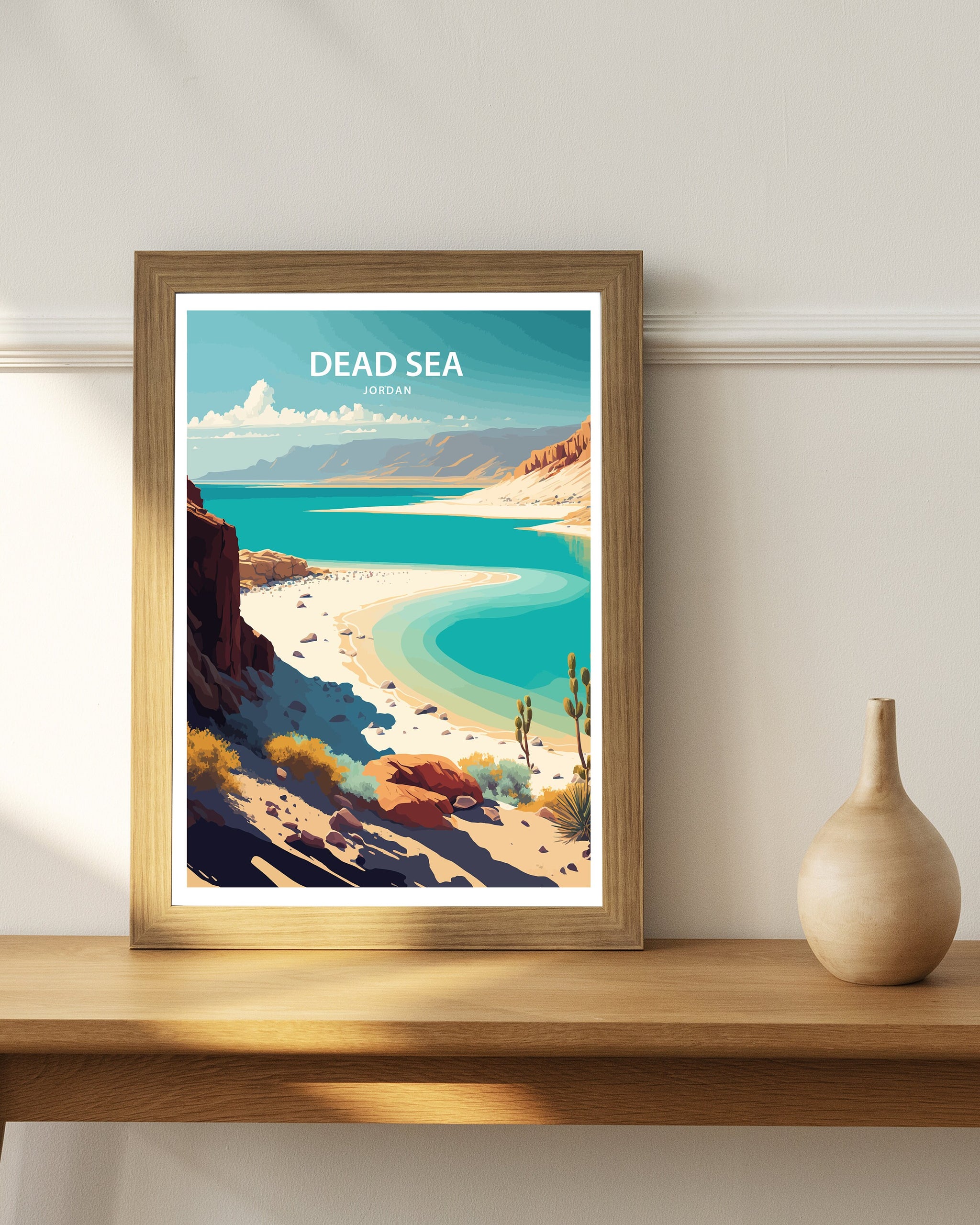 Dead Sea Art Print | Jordan Landscape, Middle East Decor