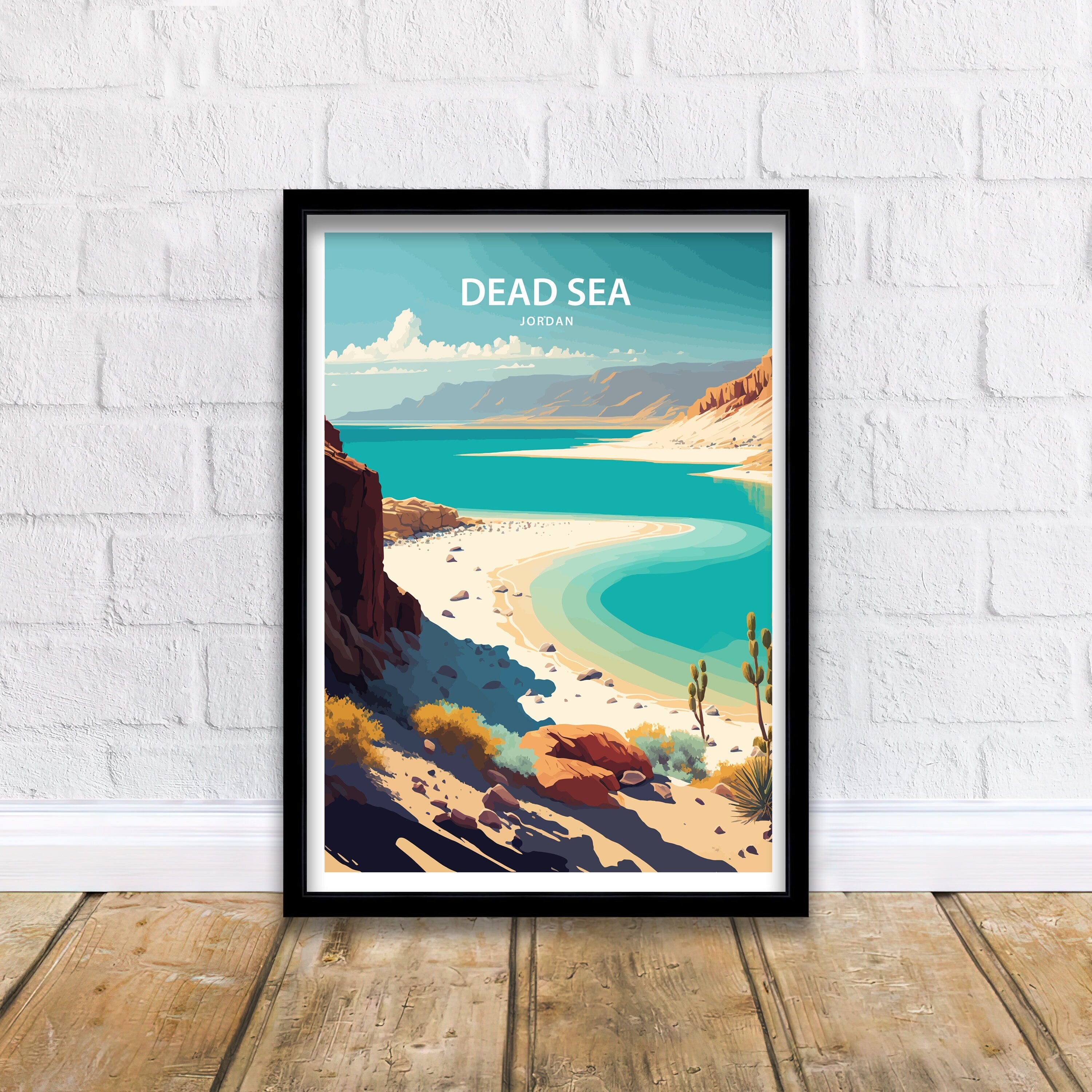 Dead Sea Art Print | Jordan Landscape, Middle East Decor