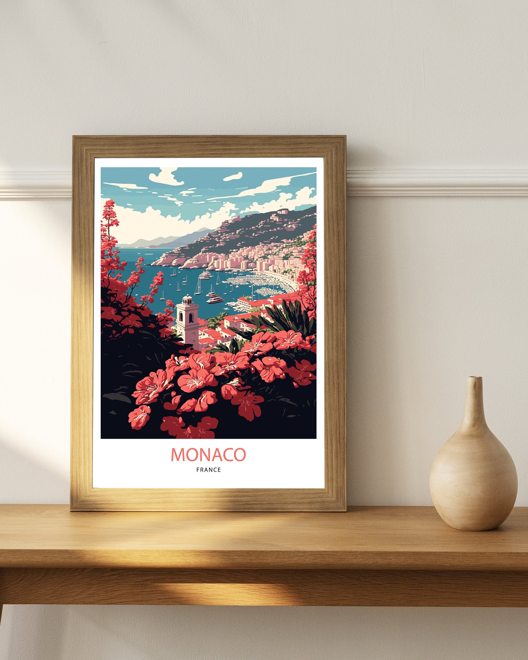 Monaco Travel Poster | French Riviera Wall Art