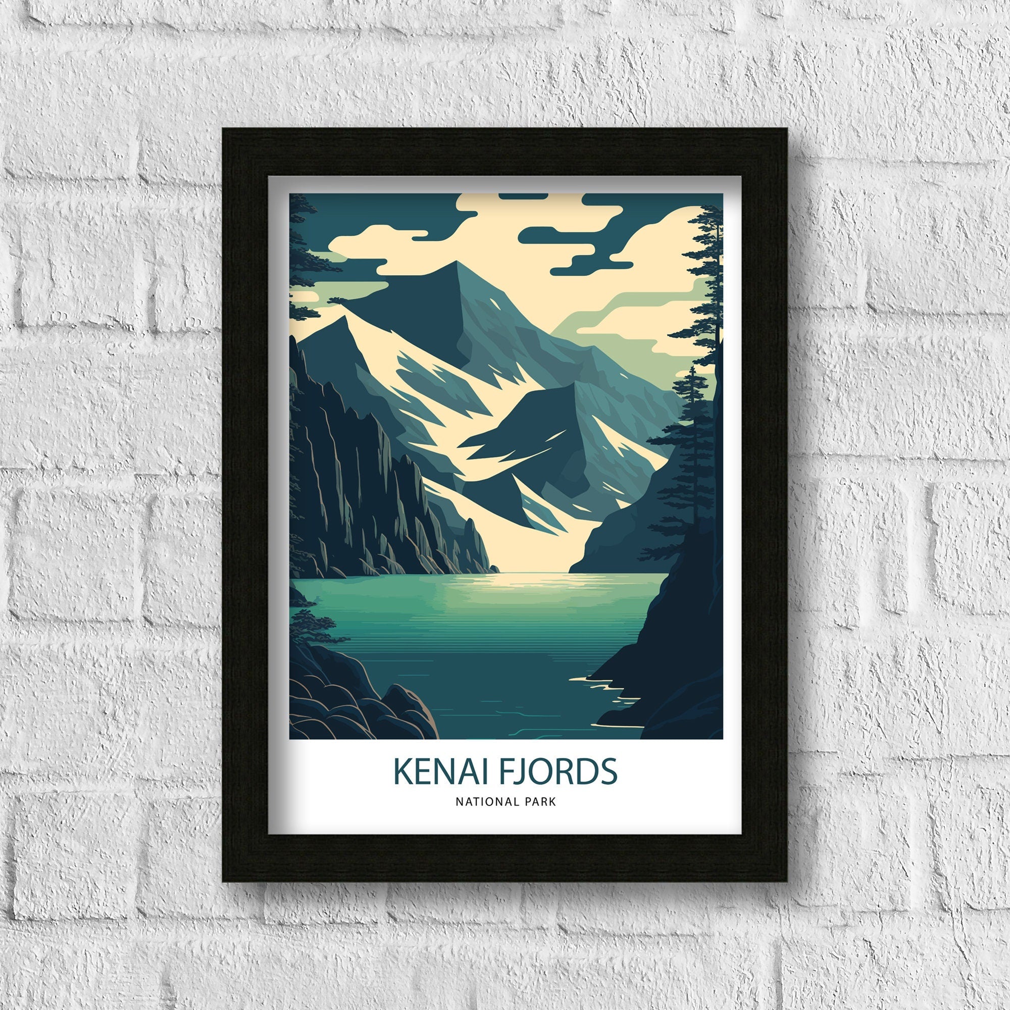 Kenai Fjords National Park Art Print | Alaska Travel Poster