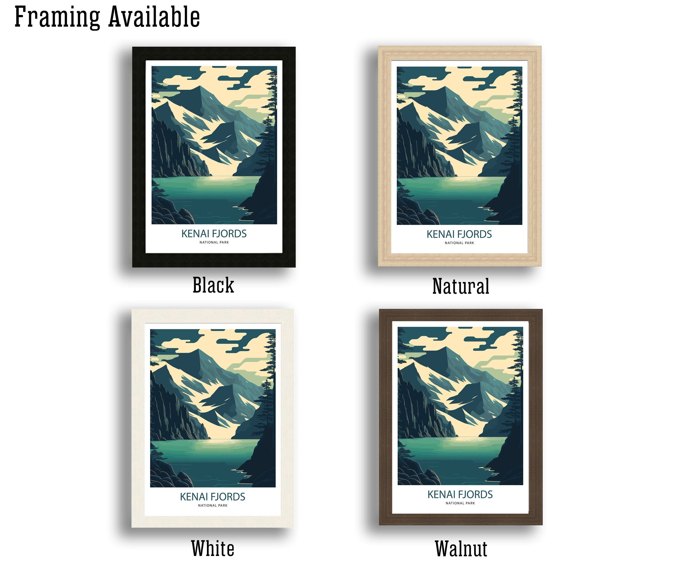 Kenai Fjords National Park Art Print | Alaska Travel Poster