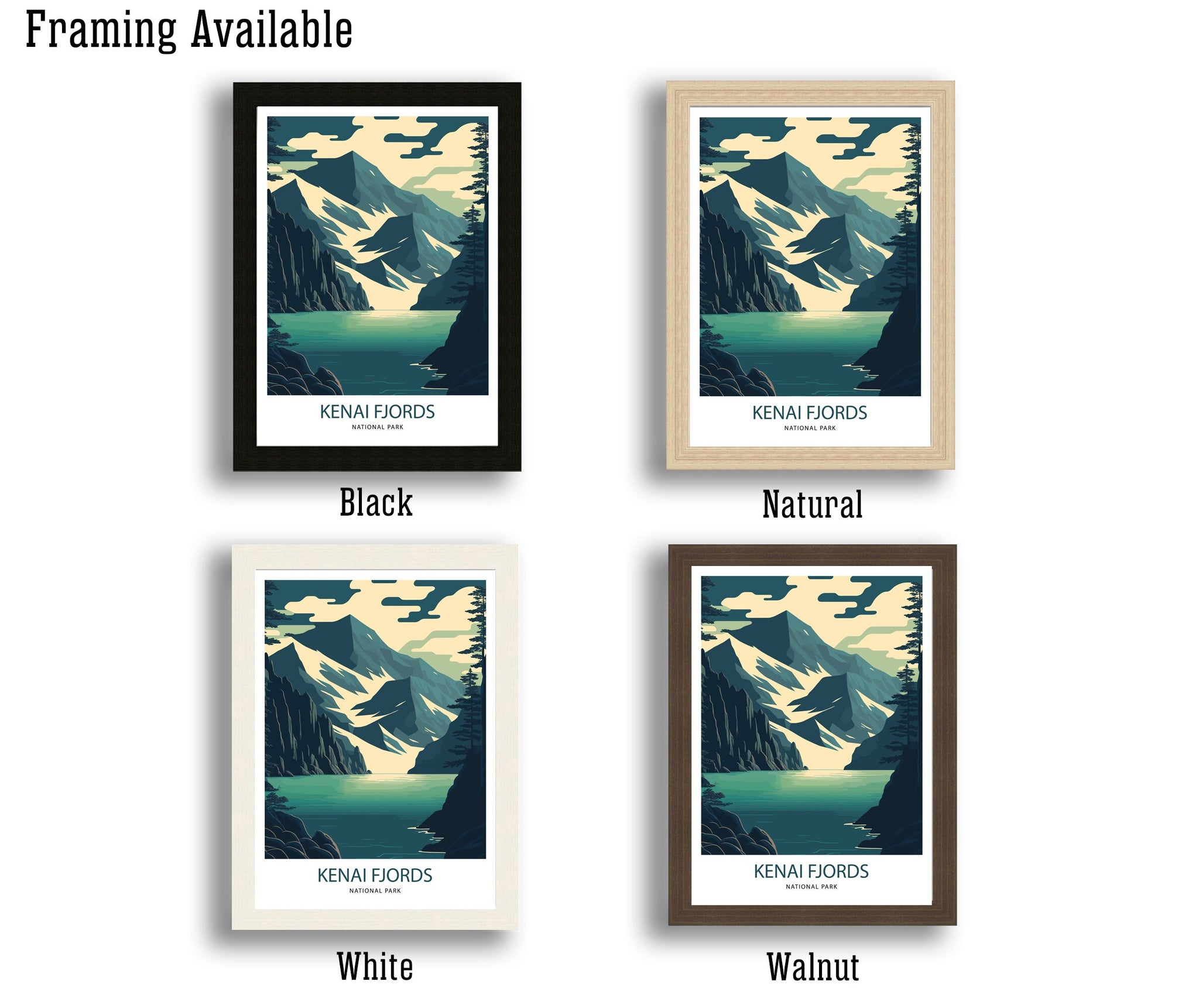 Kenai Fjords National Park Art Print | Alaska Travel Poster