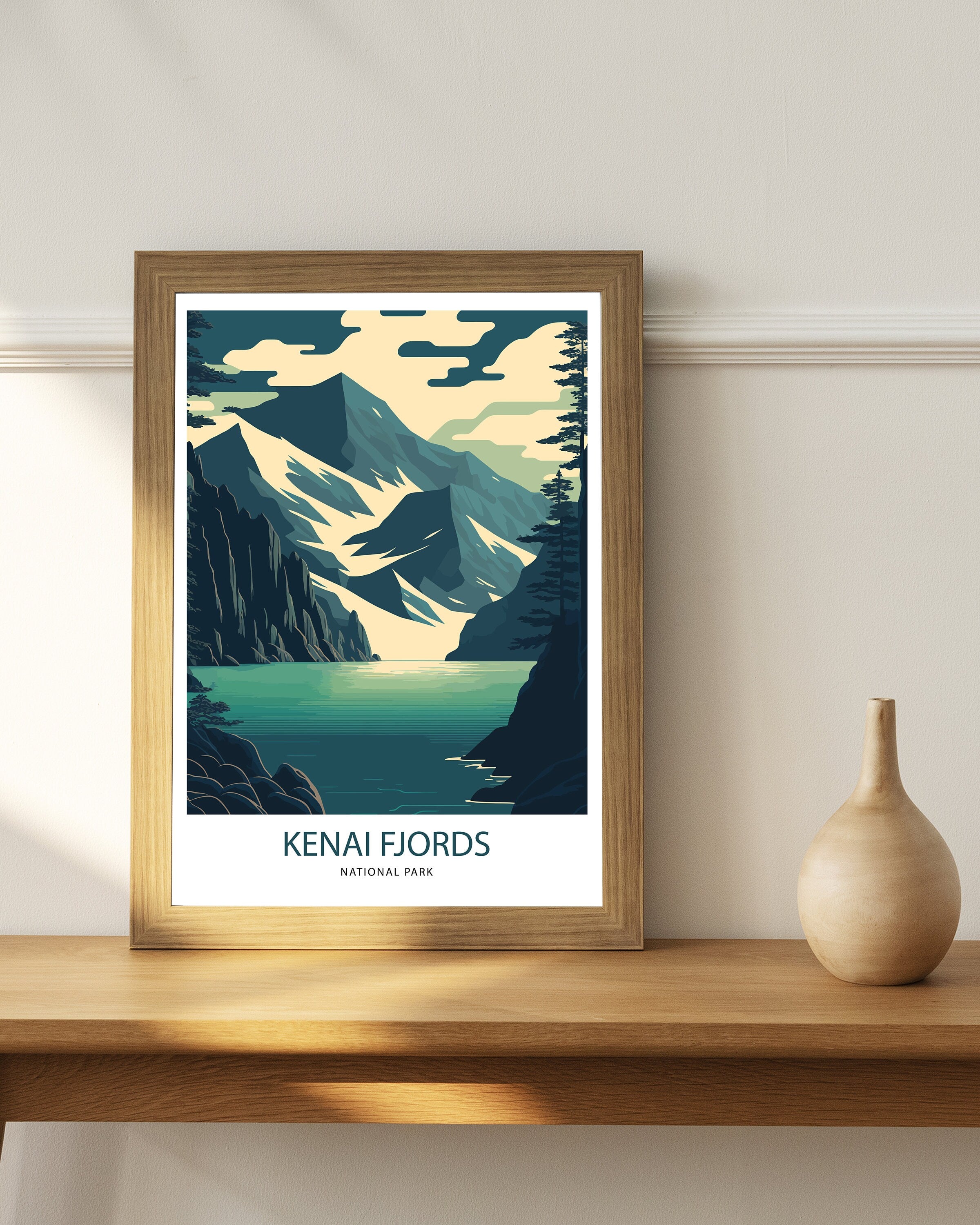 Kenai Fjords National Park Art Print | Alaska Travel Poster