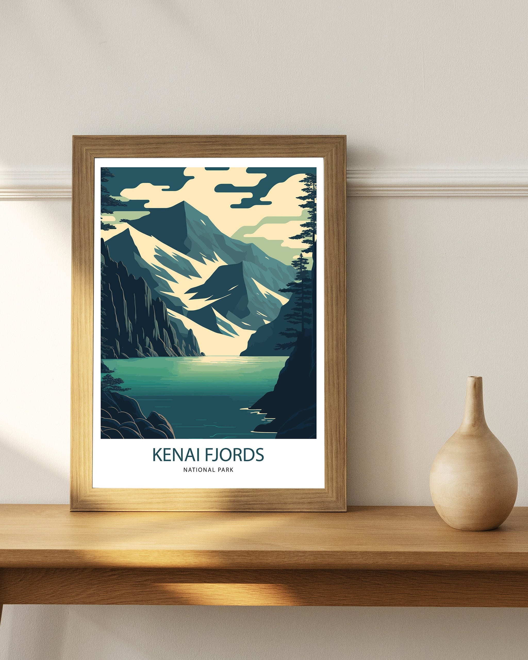 Kenai Fjords National Park Art Print | Alaska Travel Poster