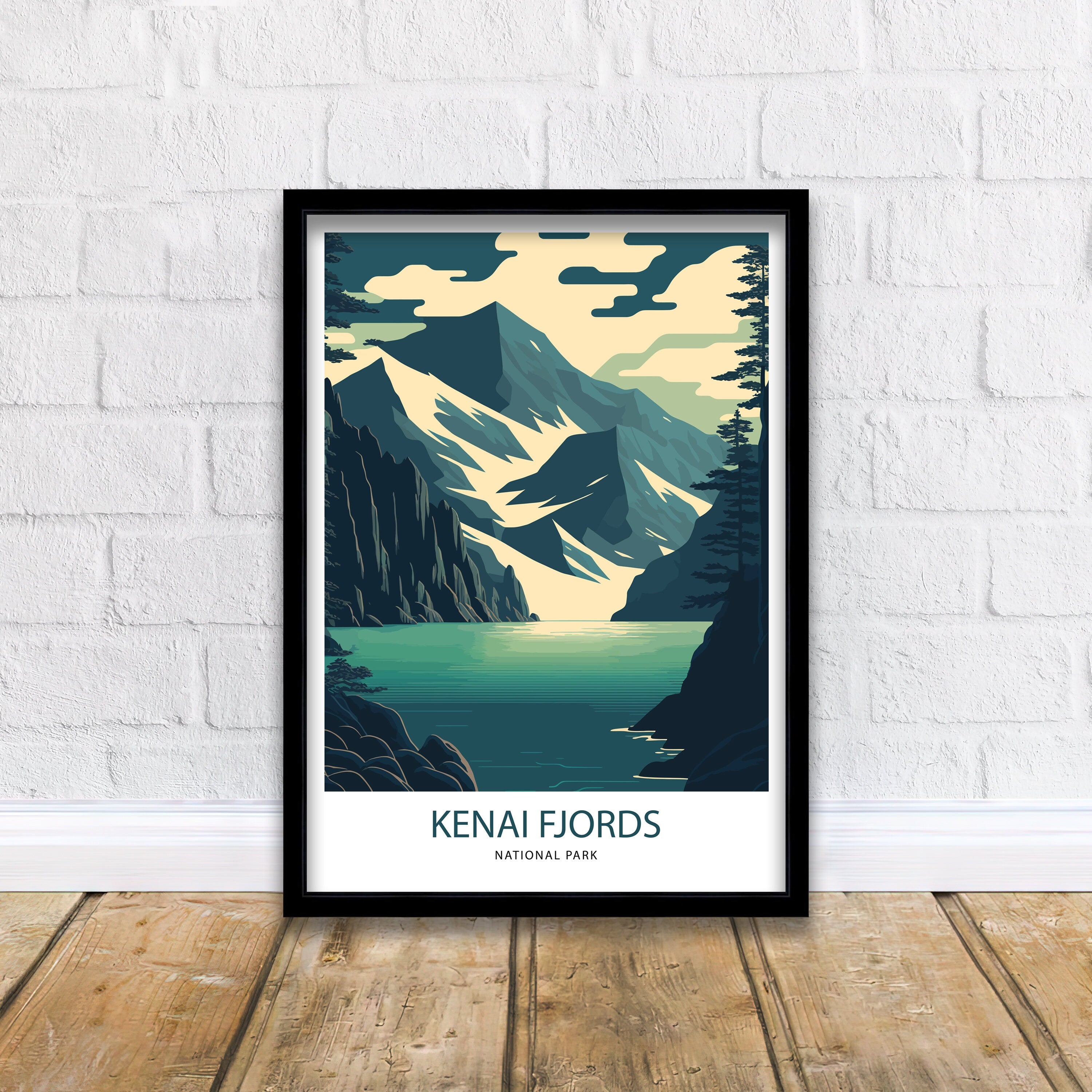 Kenai Fjords National Park Art Print | Alaska Travel Poster