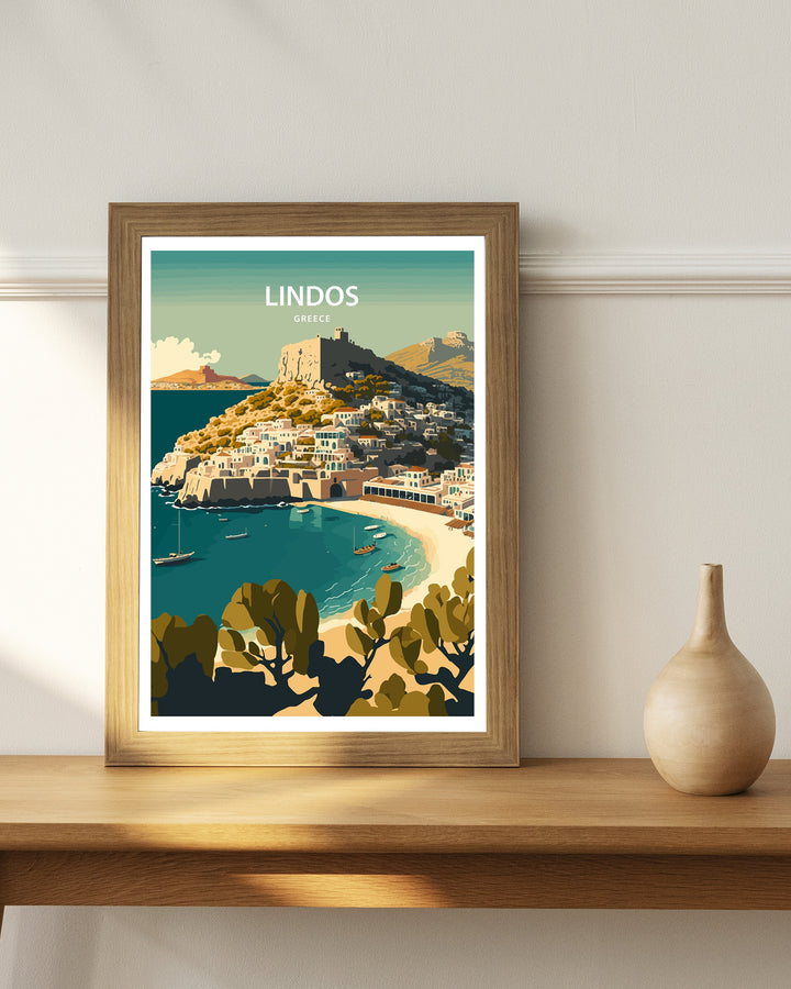 Lindos Travel Poster