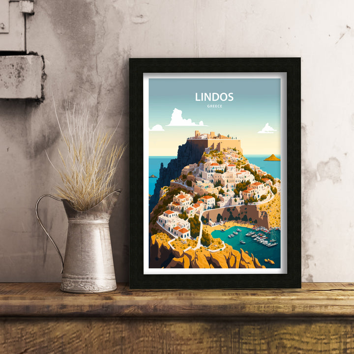 Lindos Travel Poster