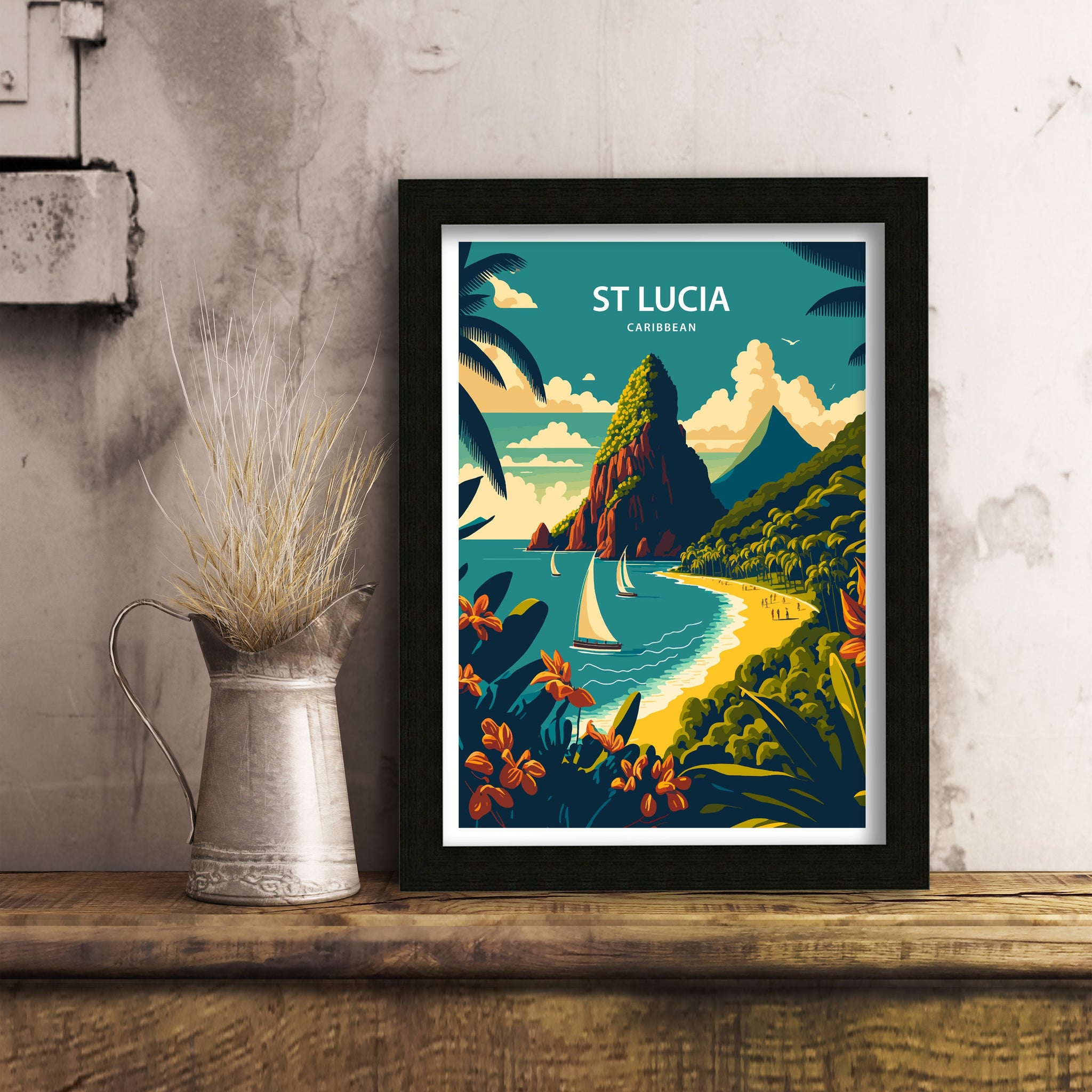 St. Lucia Art Print | Caribbean Island Wall Art