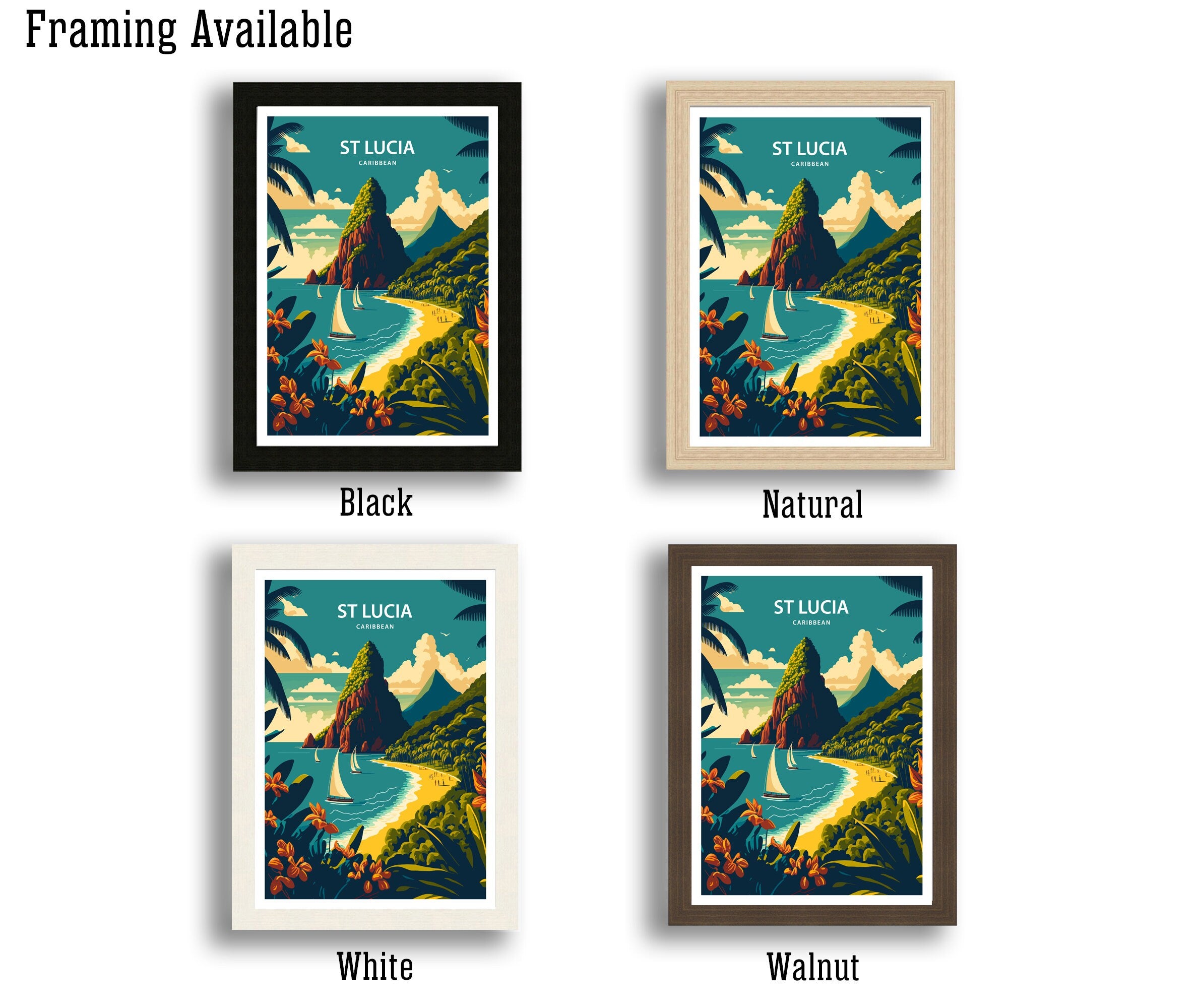 St. Lucia Art Print | Caribbean Island Wall Art