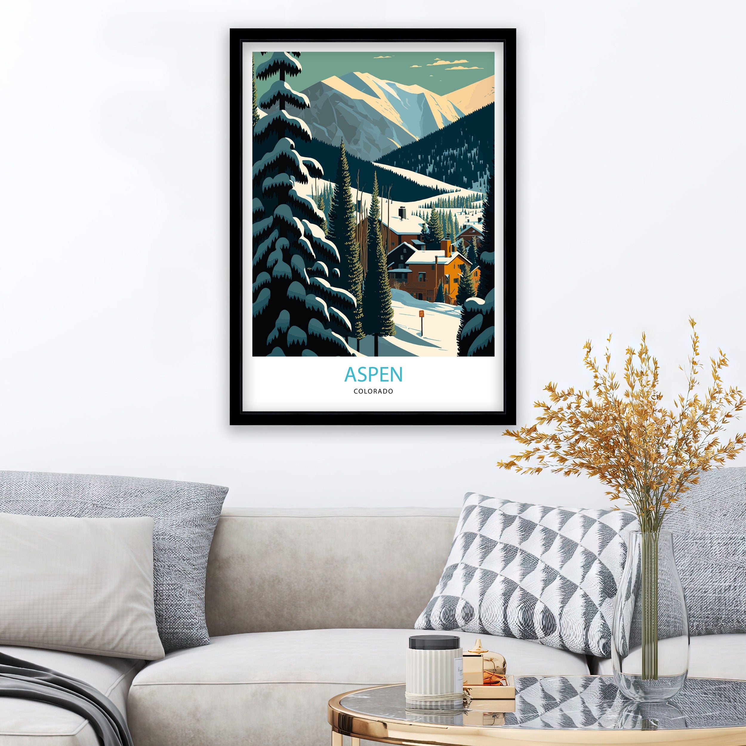 Aspen Colorado Art Print | Mountain Travel Poster