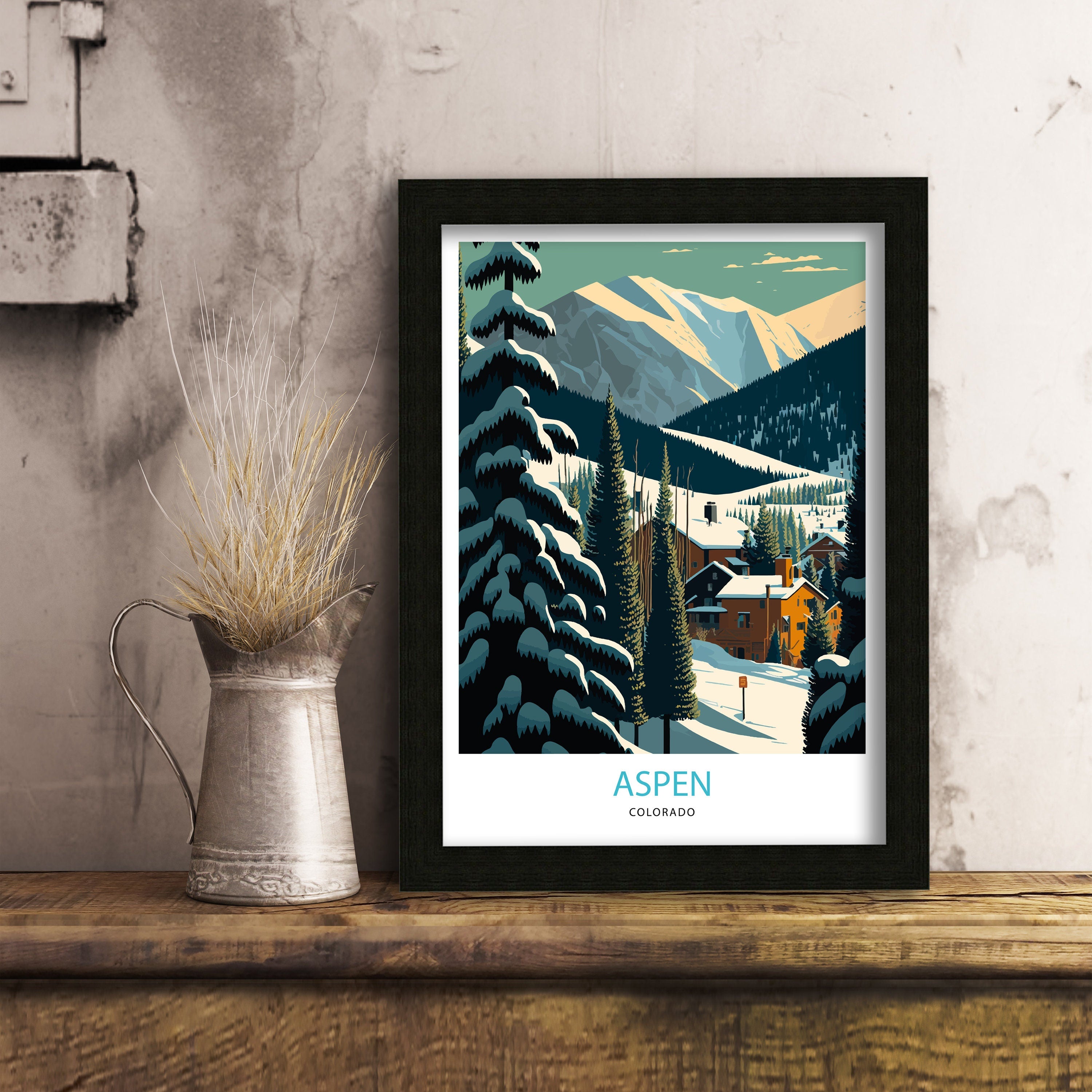 Aspen Colorado Art Print | Mountain Travel Poster