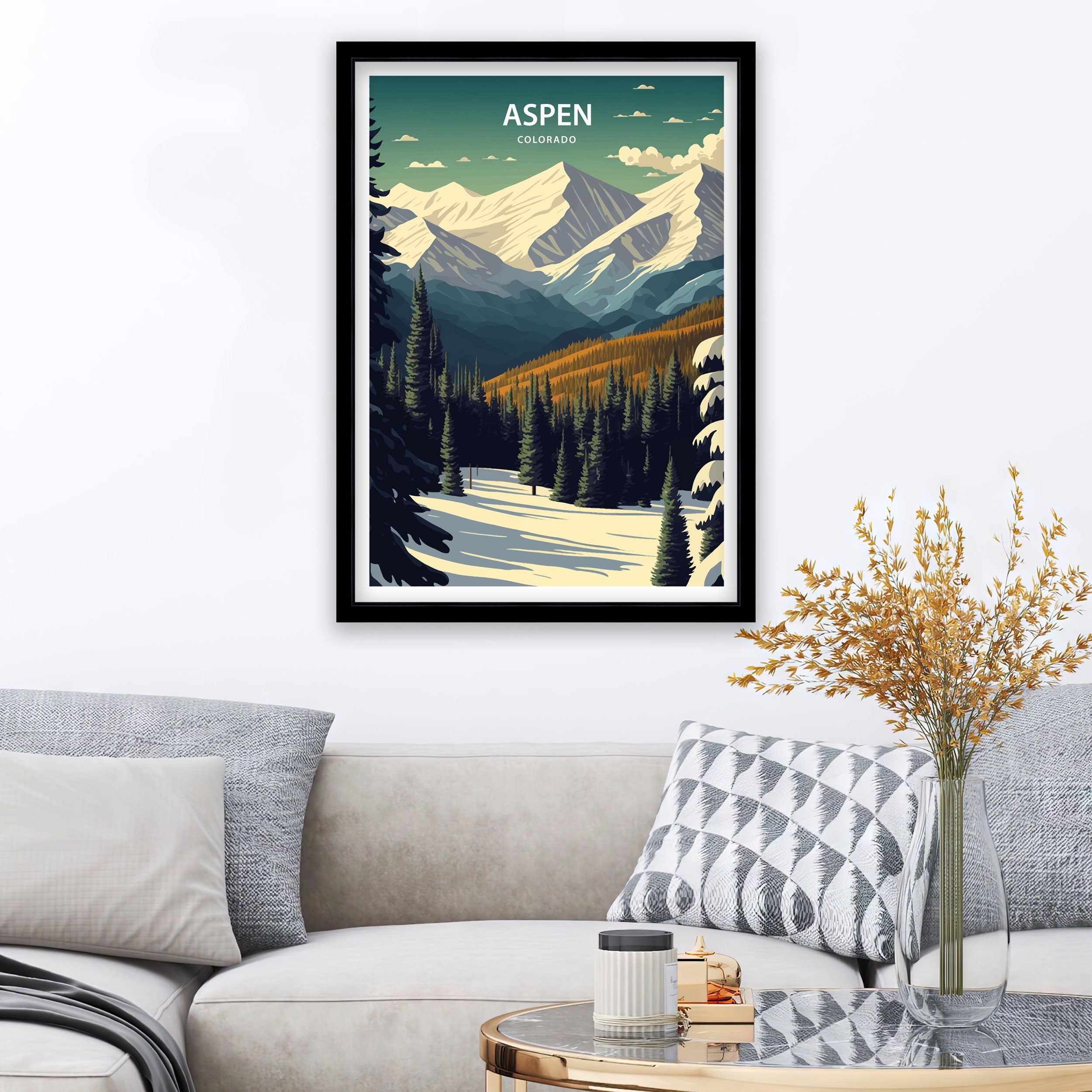 Aspen Colorado Art Print | Mountain Travel Poster