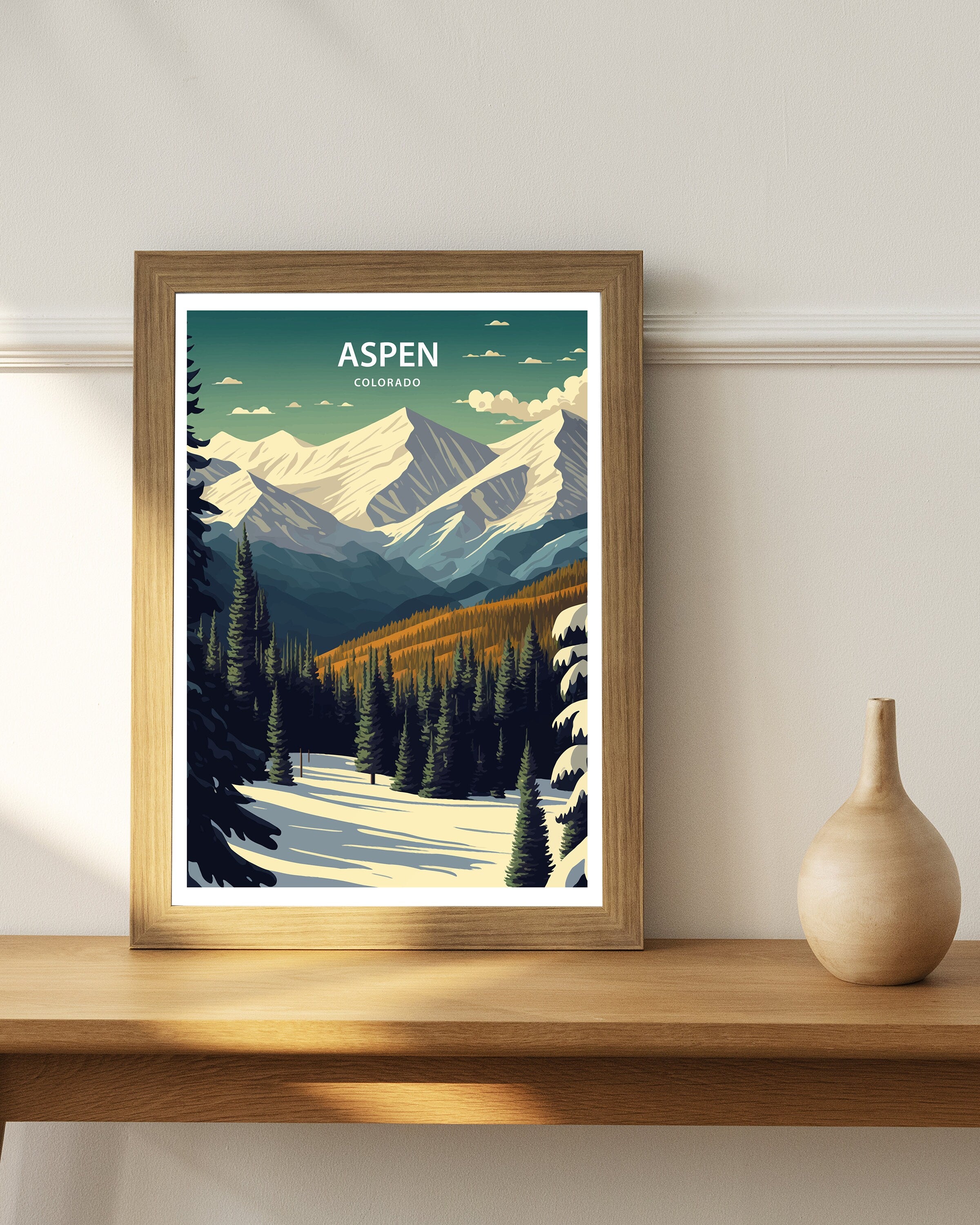 Aspen Colorado Art Print | Mountain Travel Poster