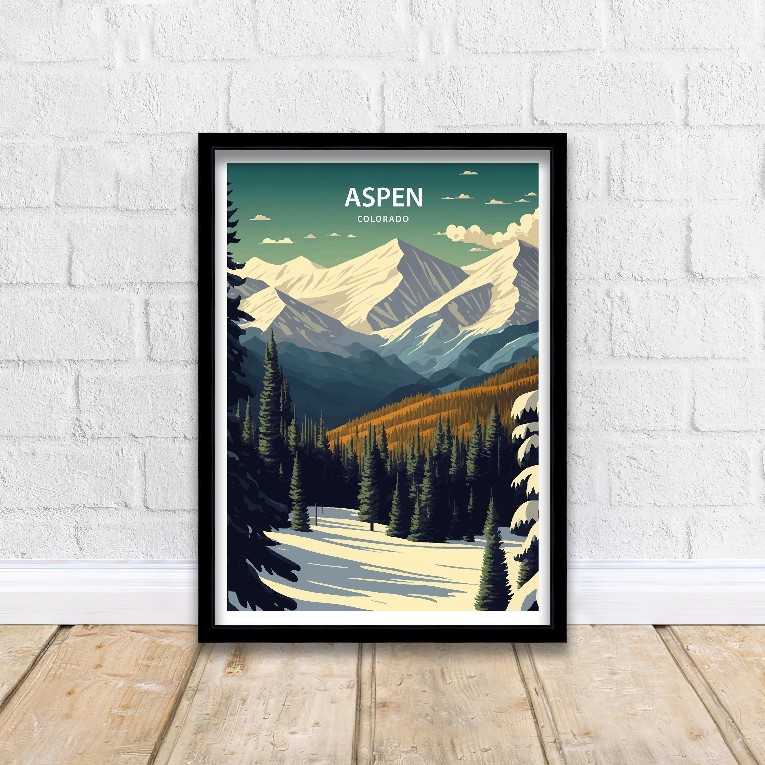 Aspen Colorado Art Print | Mountain Travel Poster