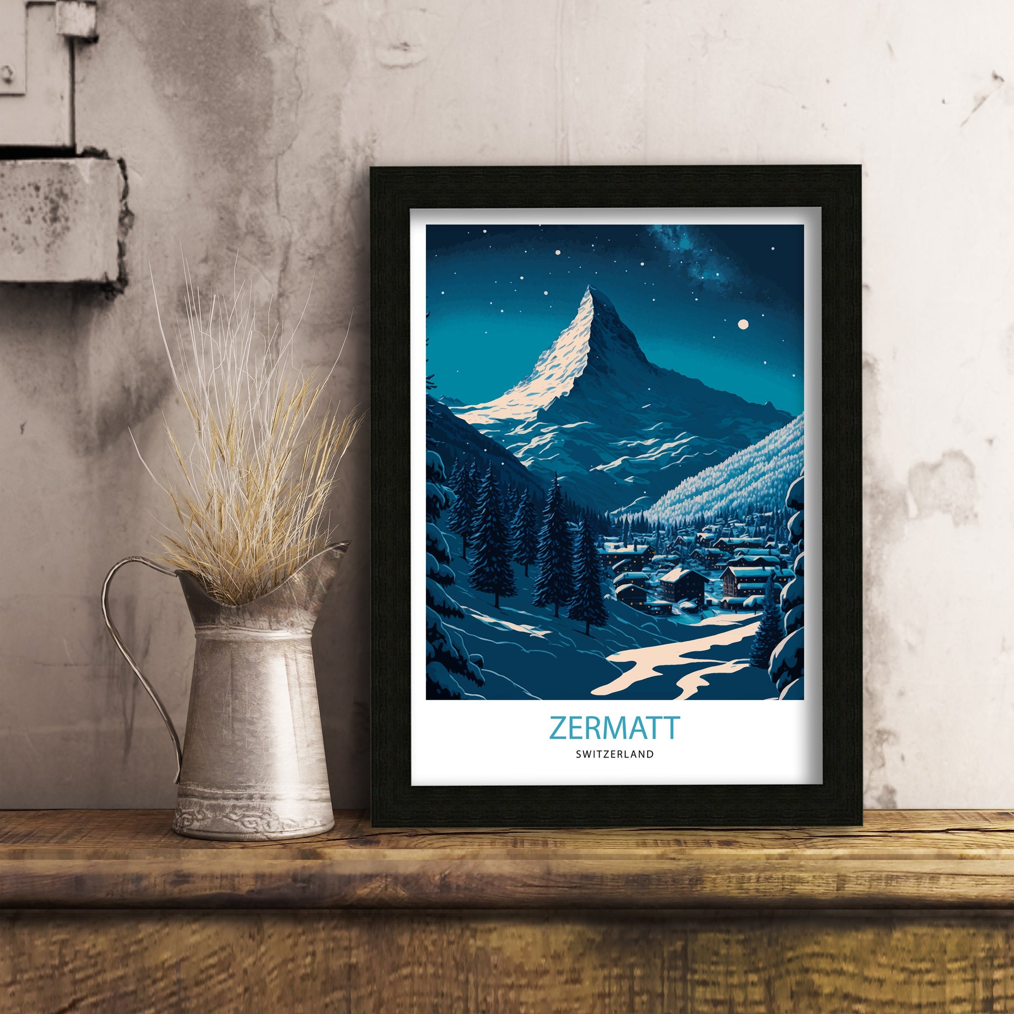 Zermatt Travel Poster | Switzerland Matterhorn Art Print