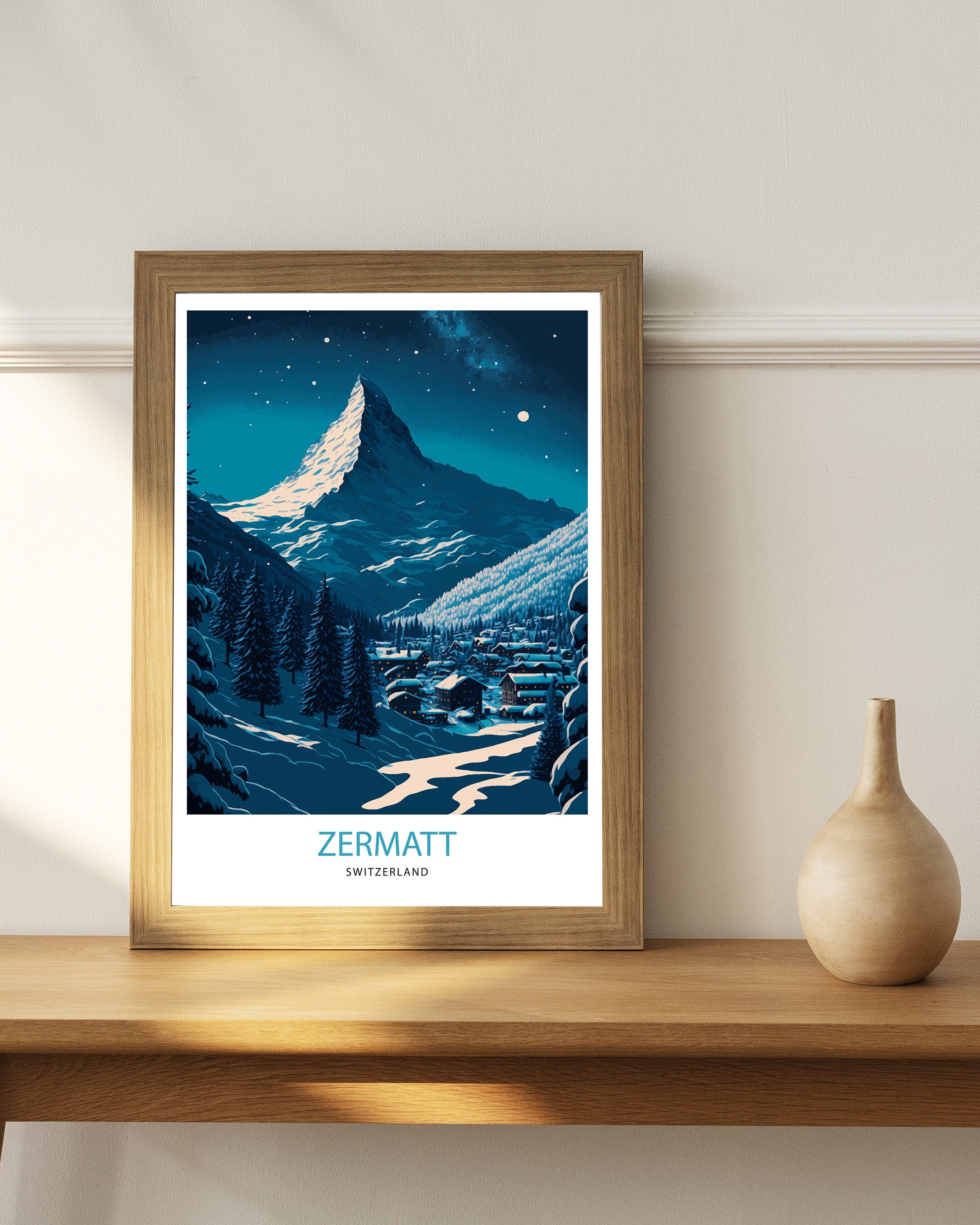 Zermatt Travel Poster | Switzerland Matterhorn Art Print