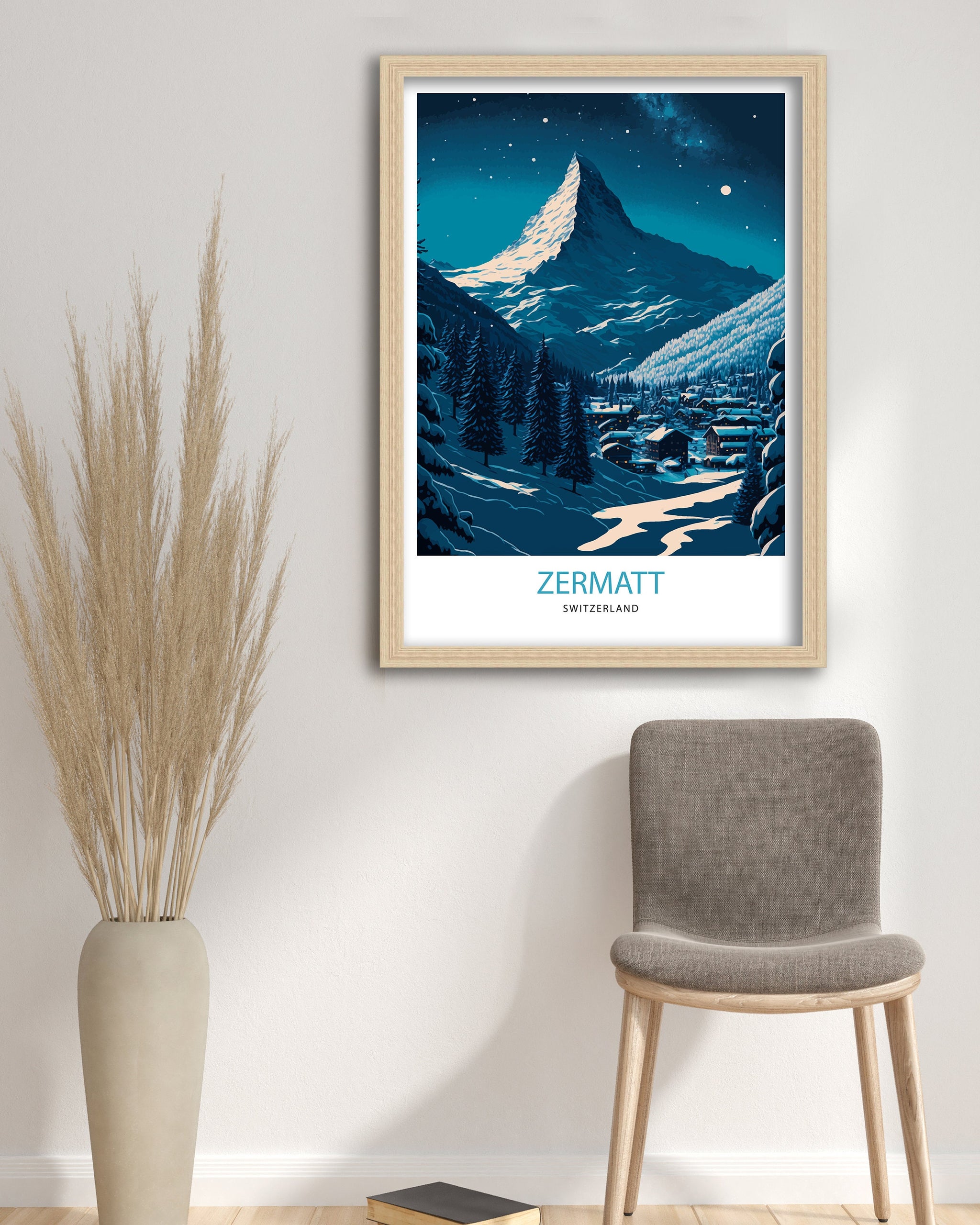 Zermatt Travel Poster | Switzerland Matterhorn Art Print