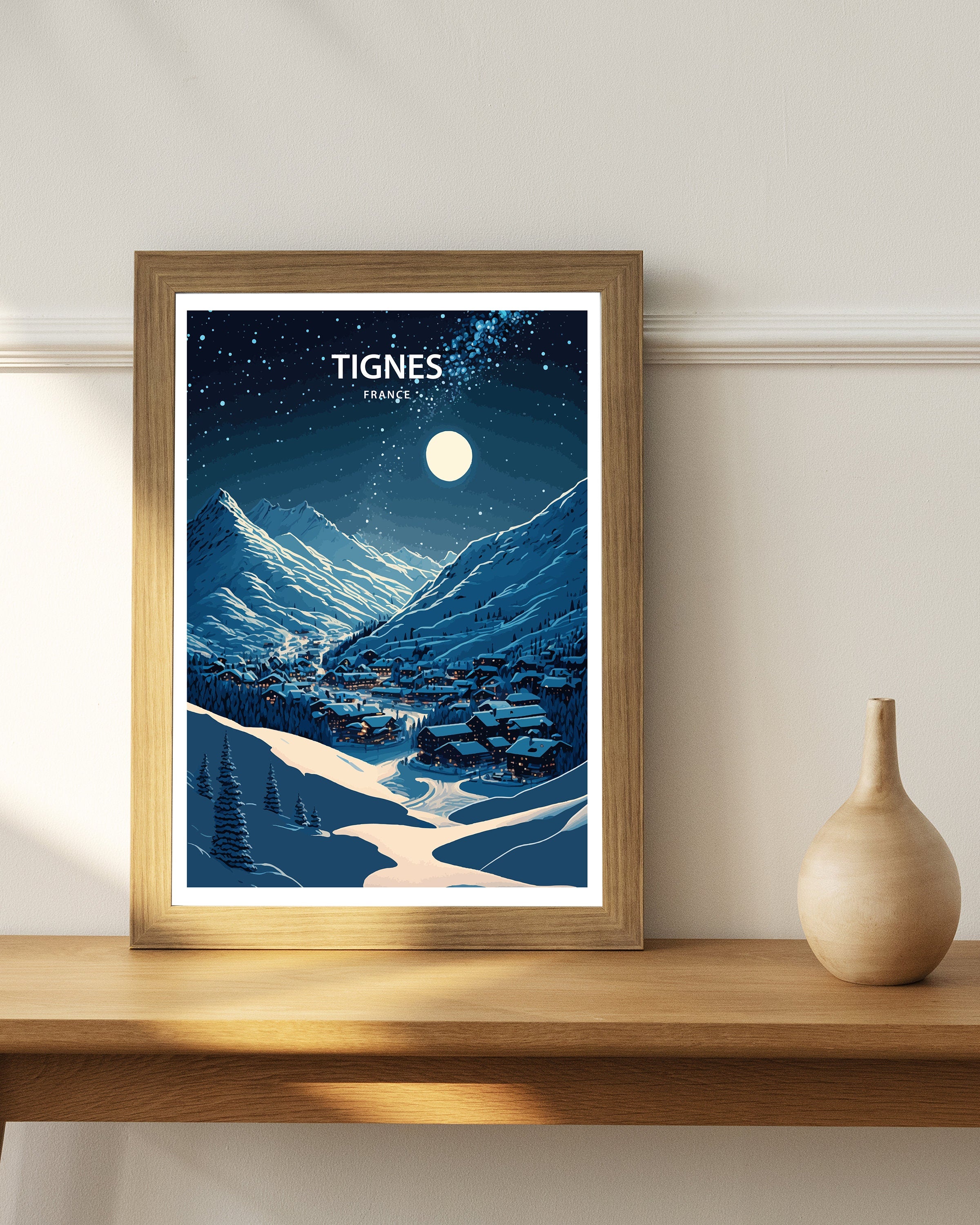 Tignes France Ski Print | French Alps Travel Poster