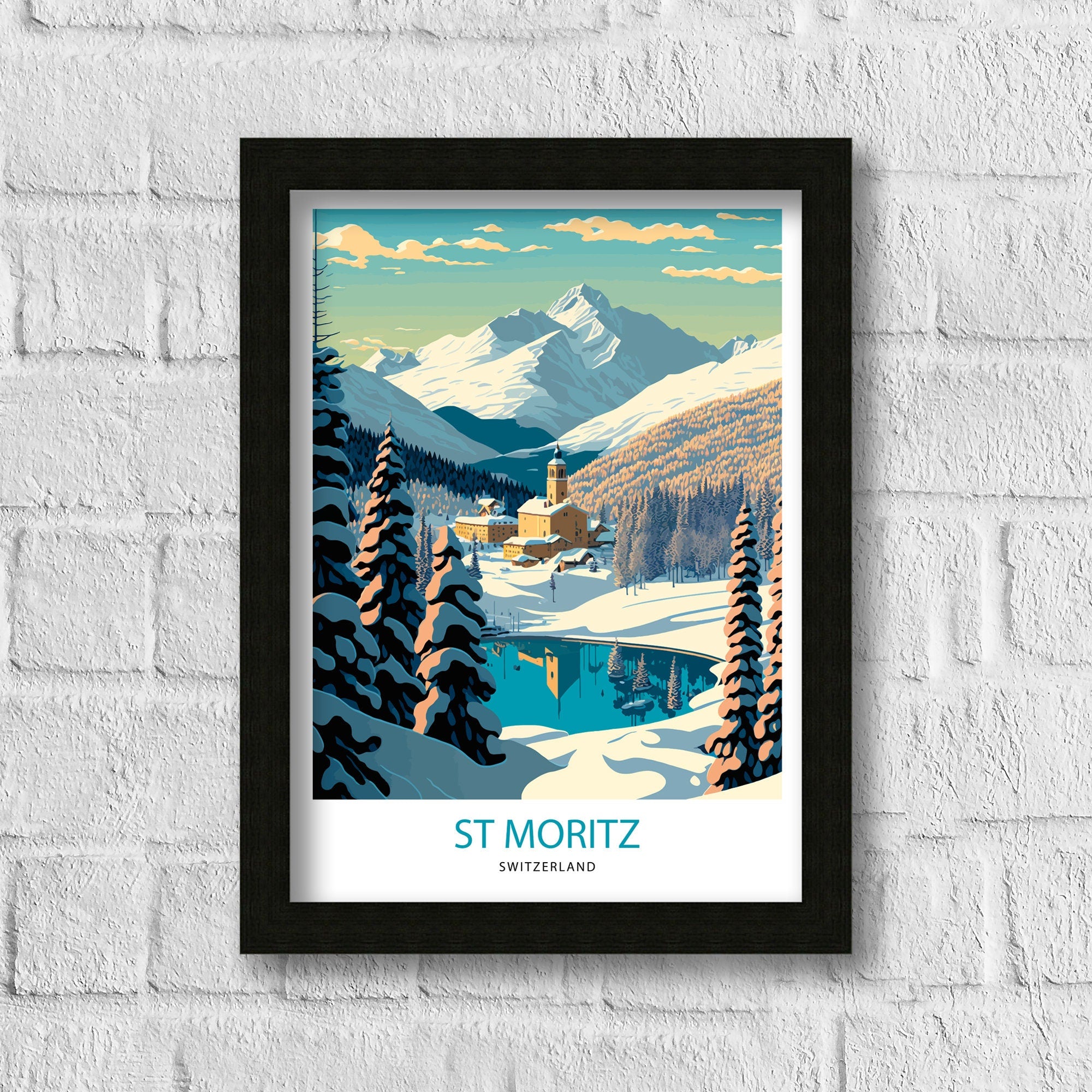 St Moritz Switzerland Art Print | Vintage Travel Poster