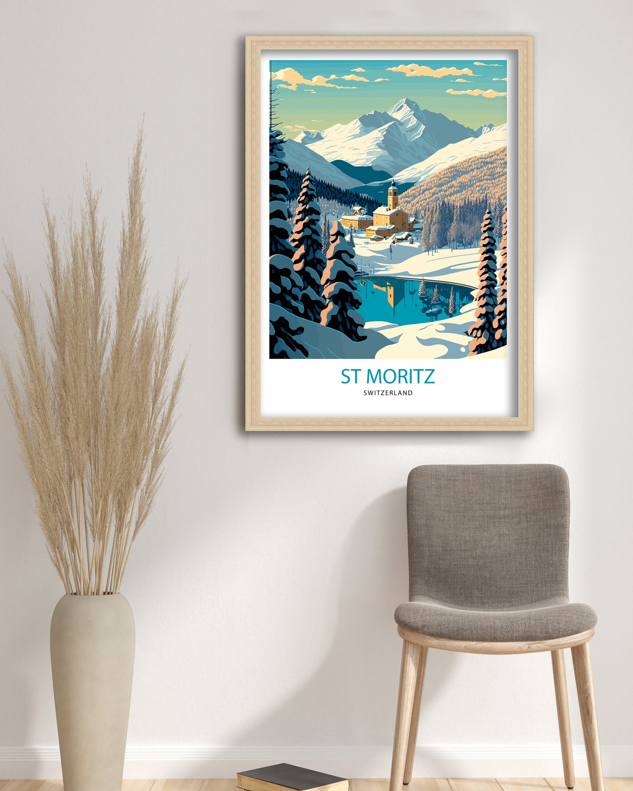 St Moritz Switzerland Art Print | Vintage Travel Poster