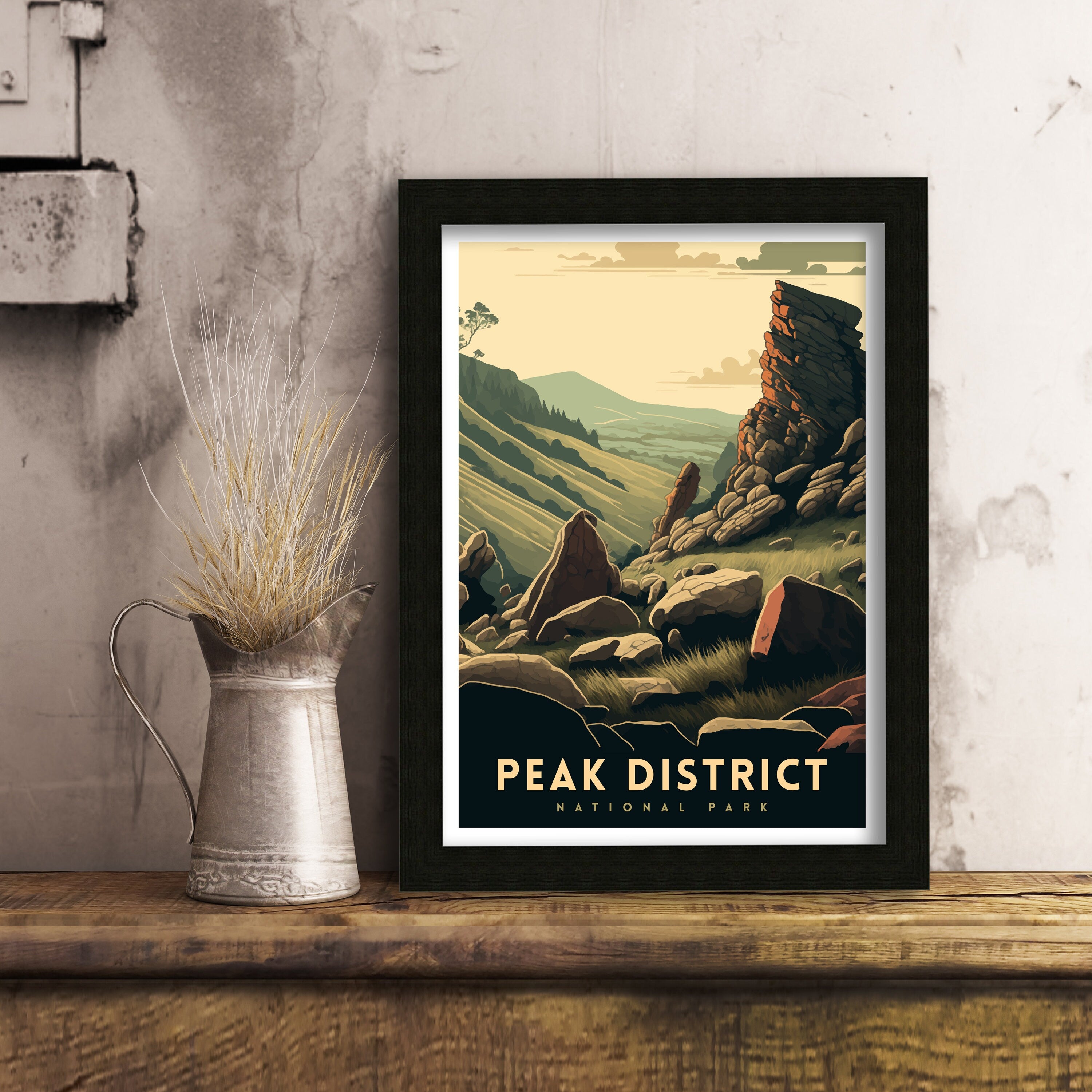 Peak District Art Print | England Travel Poster
