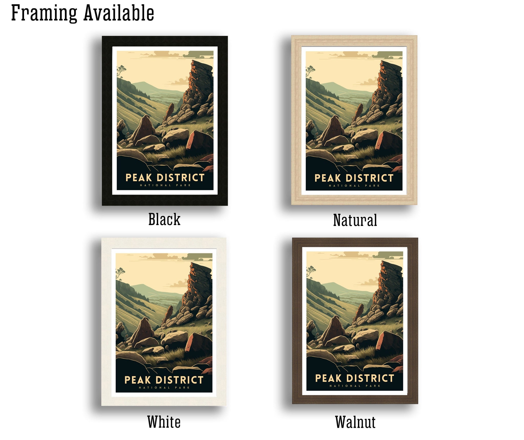 Peak District Art Print | England Travel Poster