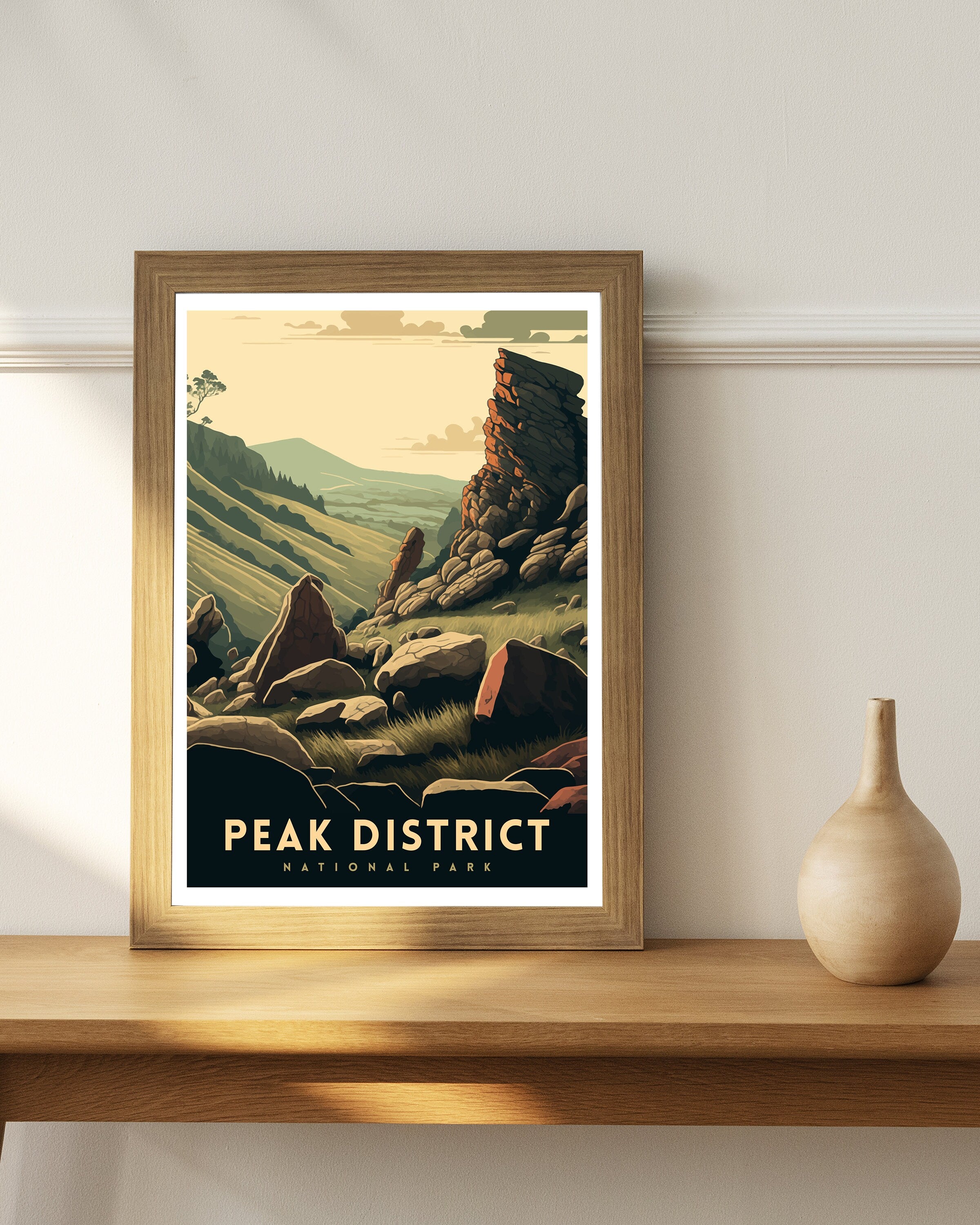 Peak District Art Print | England Travel Poster